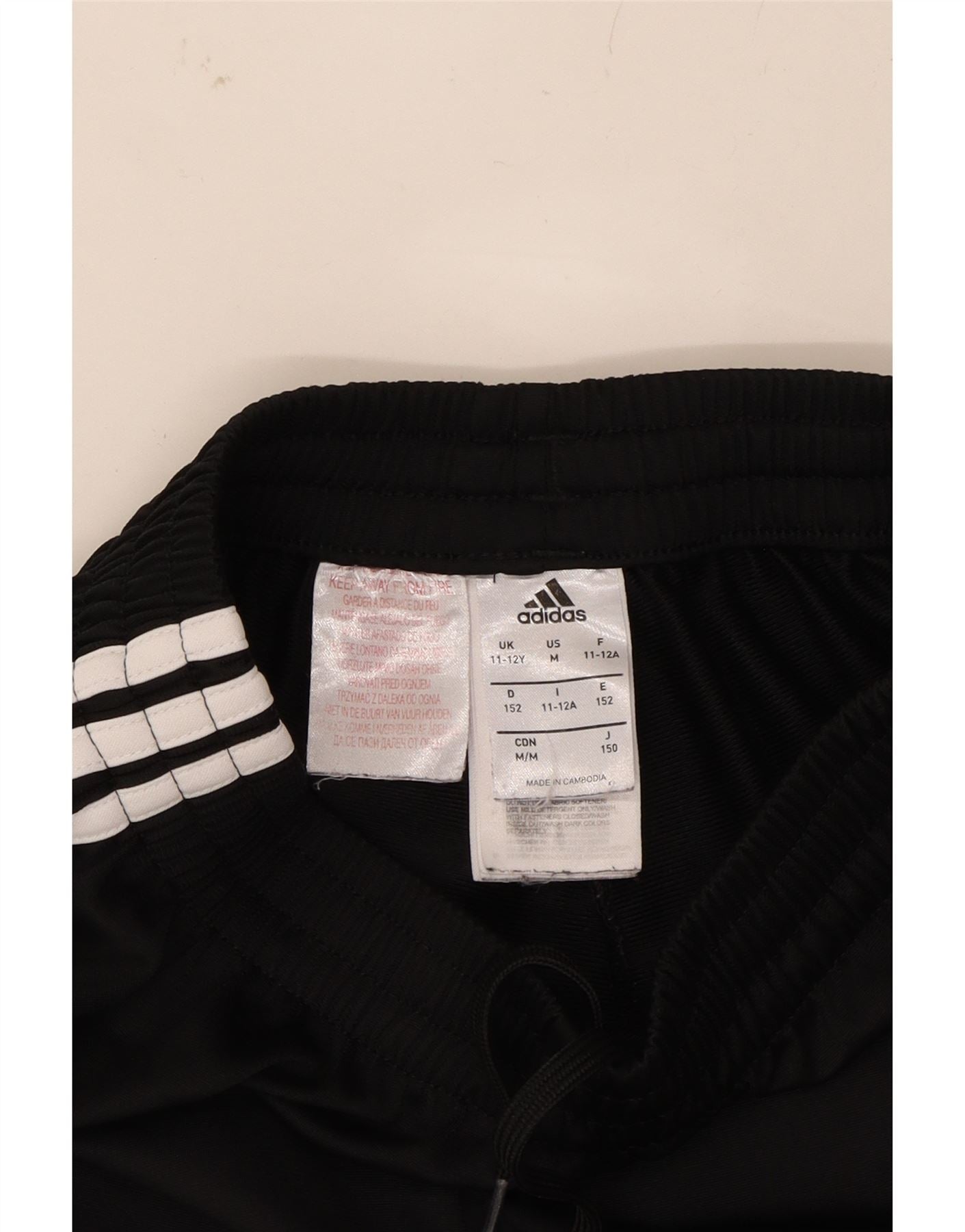 ADIDAS Boys Tracksuit Trousers 11-12 Years  Black Polyester Vintage Adidas and Second-Hand Adidas from Messina Hembry