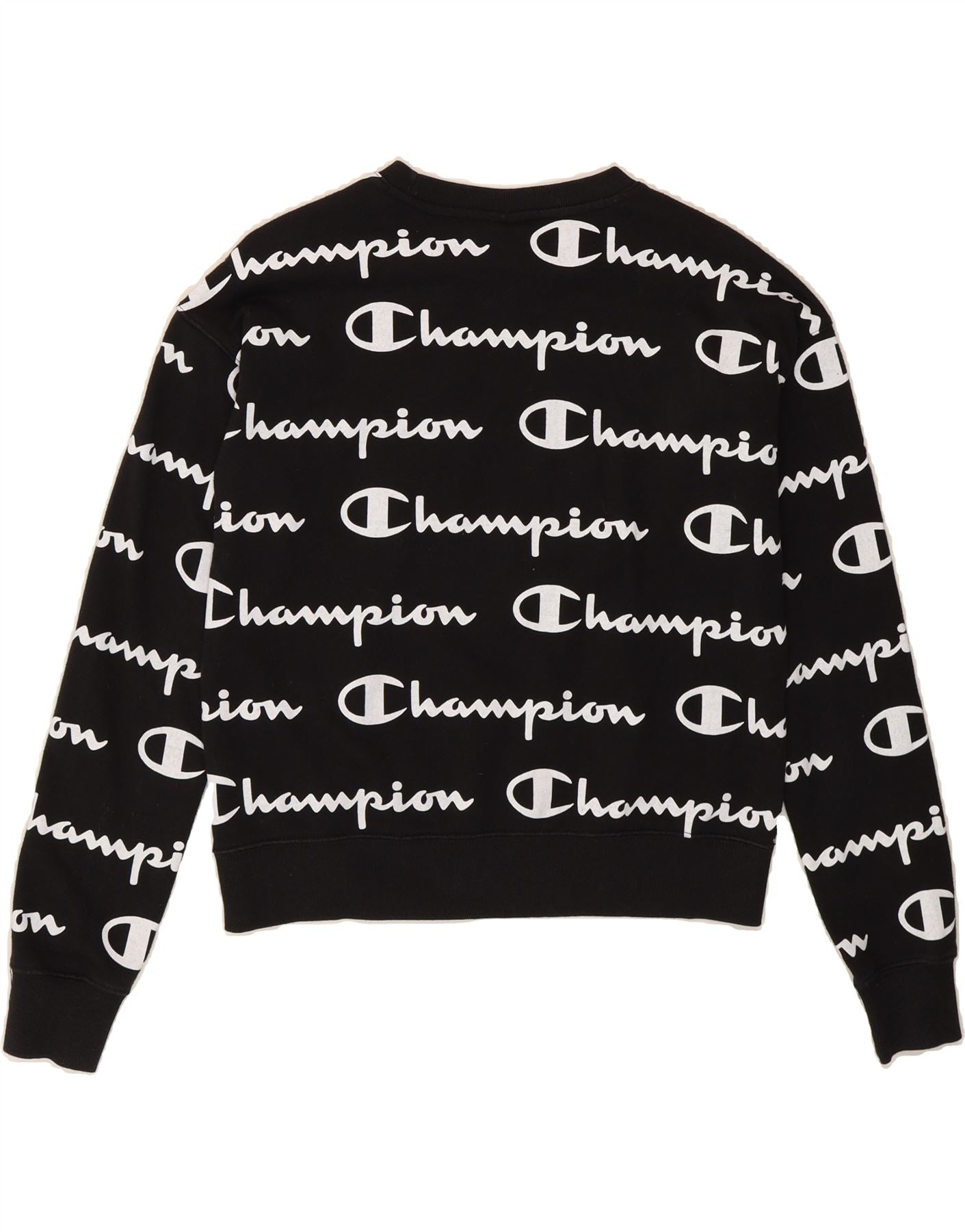 CHAMPION Girls Graphic Sweatshirt Jumper 15-16 Years 2XL Black Cotton Vintage Champion and Second-Hand Champion from Messina Hembry