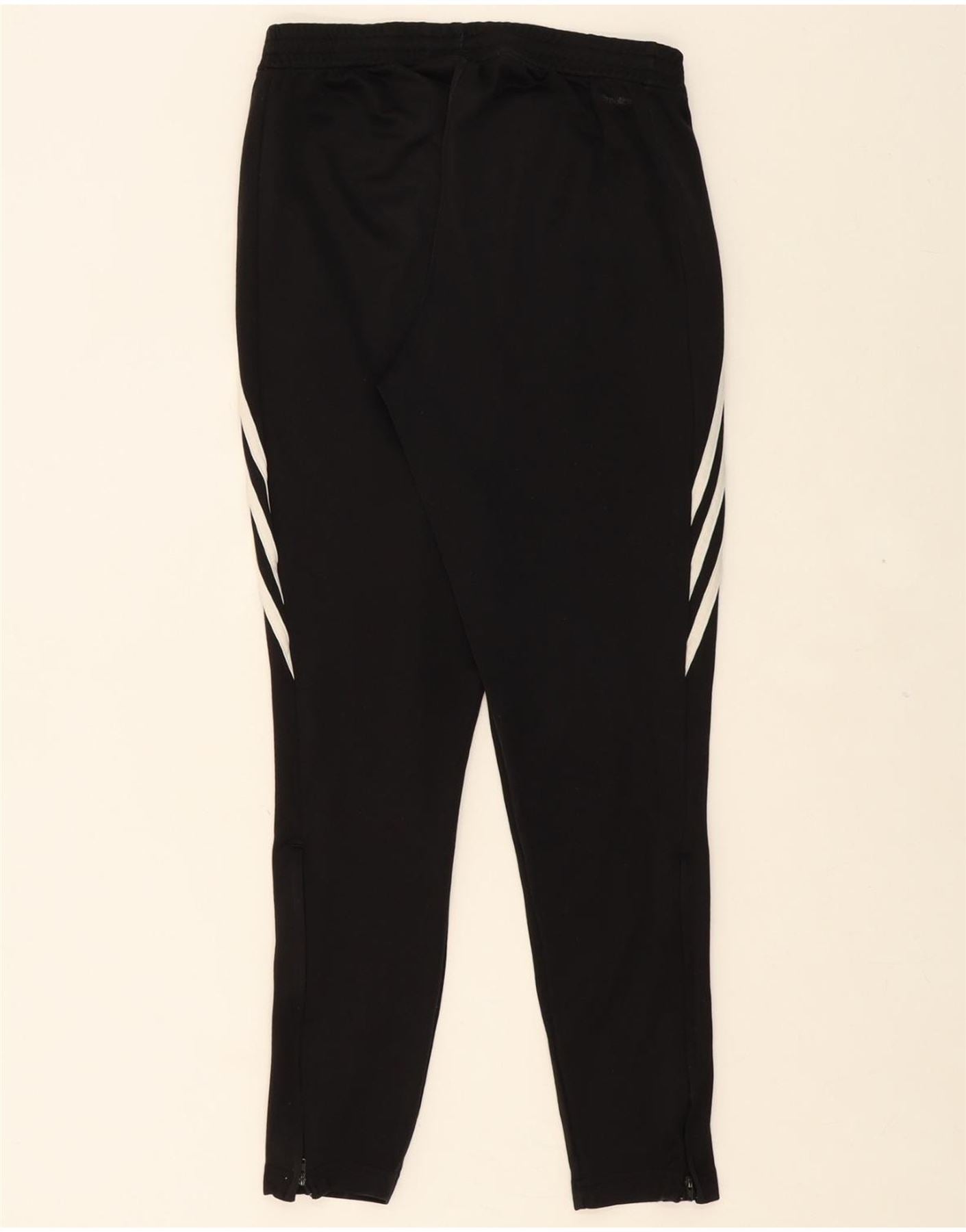 ADIDAS Womens Dri Fit Tracksuit Trousers UK 12 Medium  Black Polyester Vintage Adidas and Second-Hand Adidas from Messina Hembry