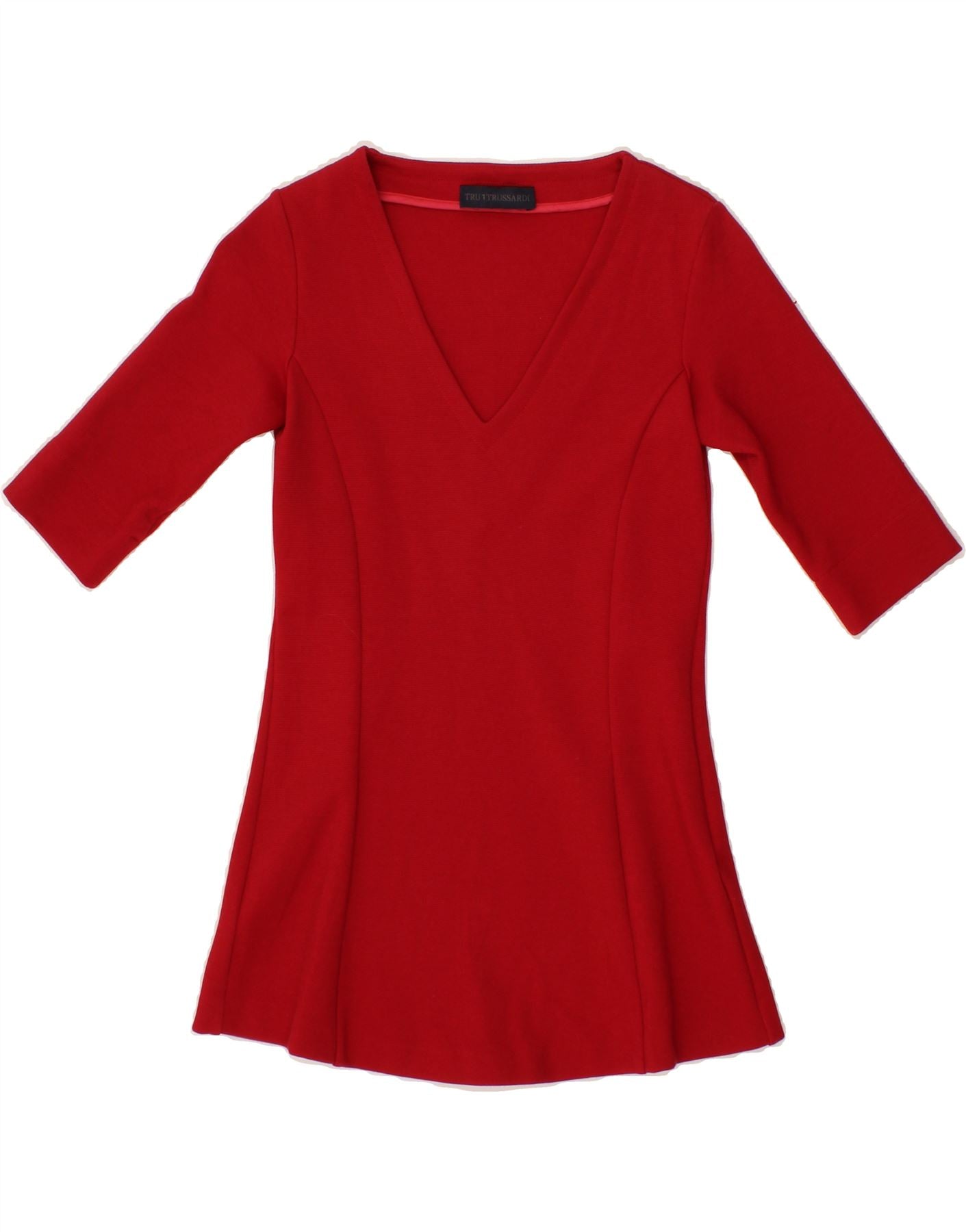 TRUSSARDI Womens Tunic Top IT 38 XS Red Viscose Vintage Trussardi and Second-Hand Trussardi from Messina Hembry