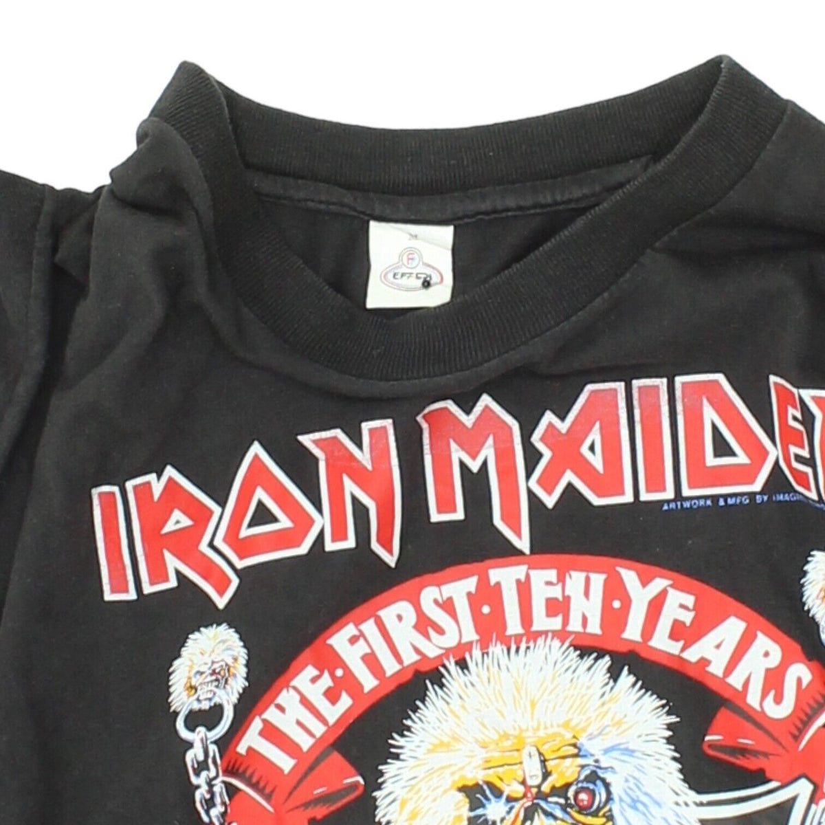 Framed Cut Vintage 1990 Iron Maiden Ten Year The Decennium Tour hot Concert Shirt