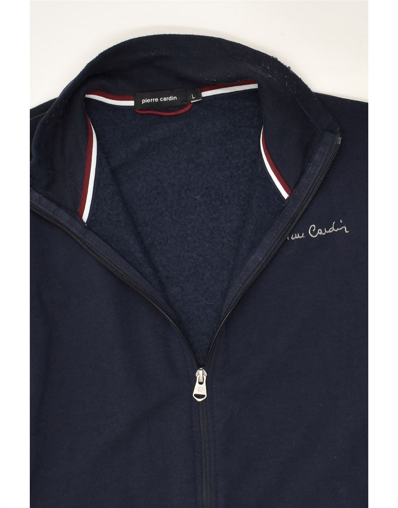 PIERRE CARDIN Mens Tracksuit Top Jacket Large Navy Blue Cotton | Vintage Pierre Cardin | Thrift | Second-Hand Pierre Cardin | Used Clothing | Messina Hembry 