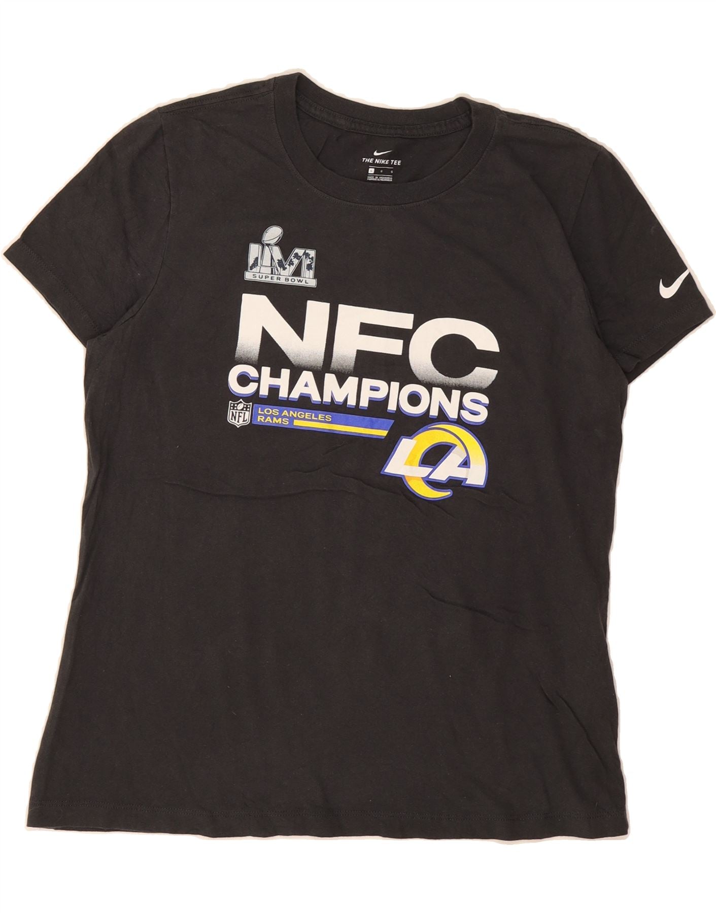 NIKE Womens Los Angeles Rams Graphic T-Shirt Top UK 16 Large Grey Cotton Vintage Nike and Second-Hand Nike from Messina Hembry