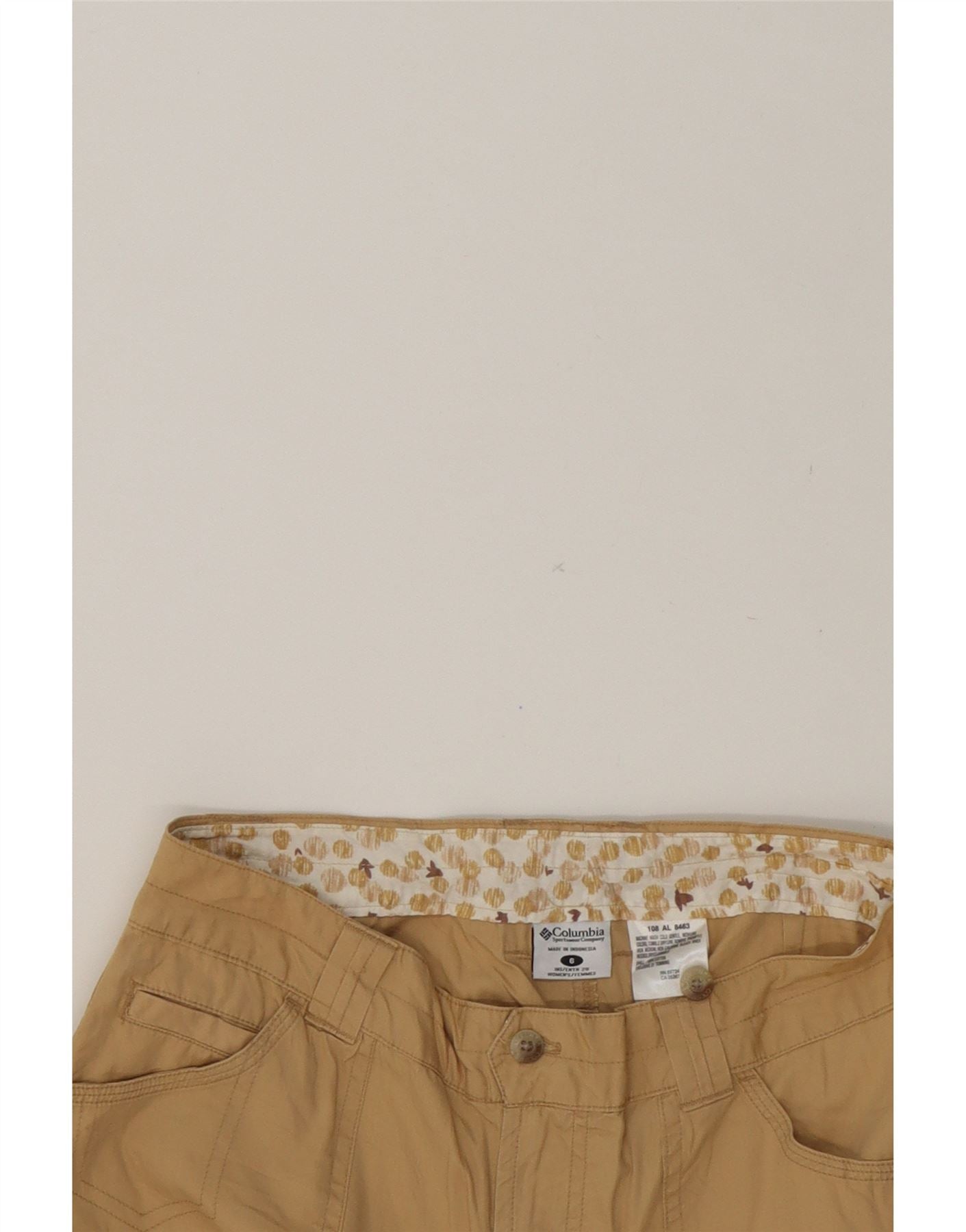 COLUMBIA Womens Straight Capri Cargo Trousers US 6 Medium W32 L20 Beige Vintage Columbia and Second-Hand Columbia from Messina Hembry