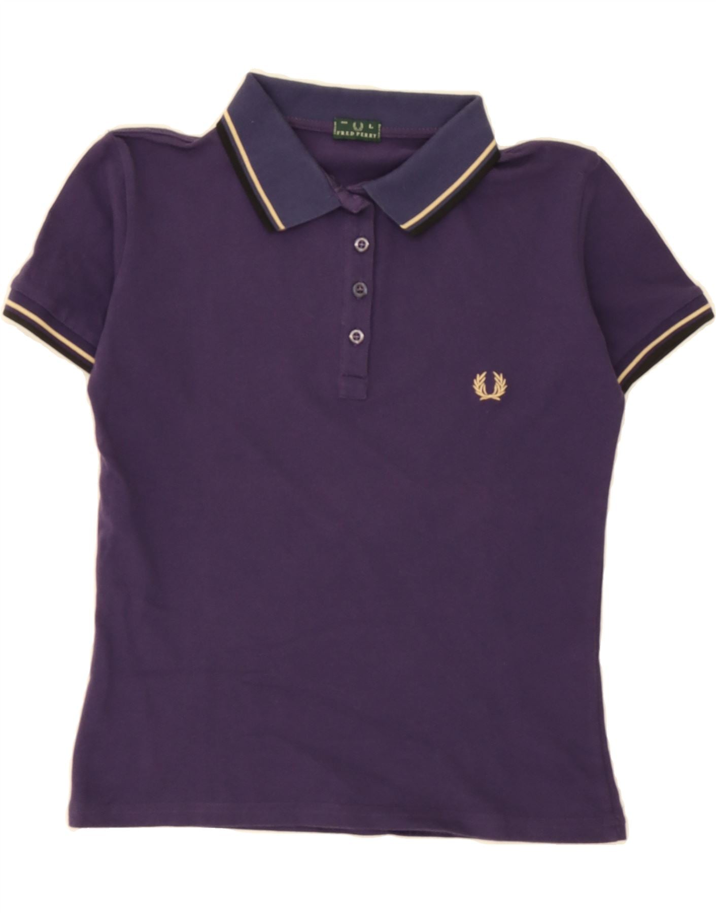 FRED PERRY Girls Polo Shirt 13-14 Years Large Navy Blue Cotton Vintage Fred Perry and Second-Hand Fred Perry from Messina Hembry