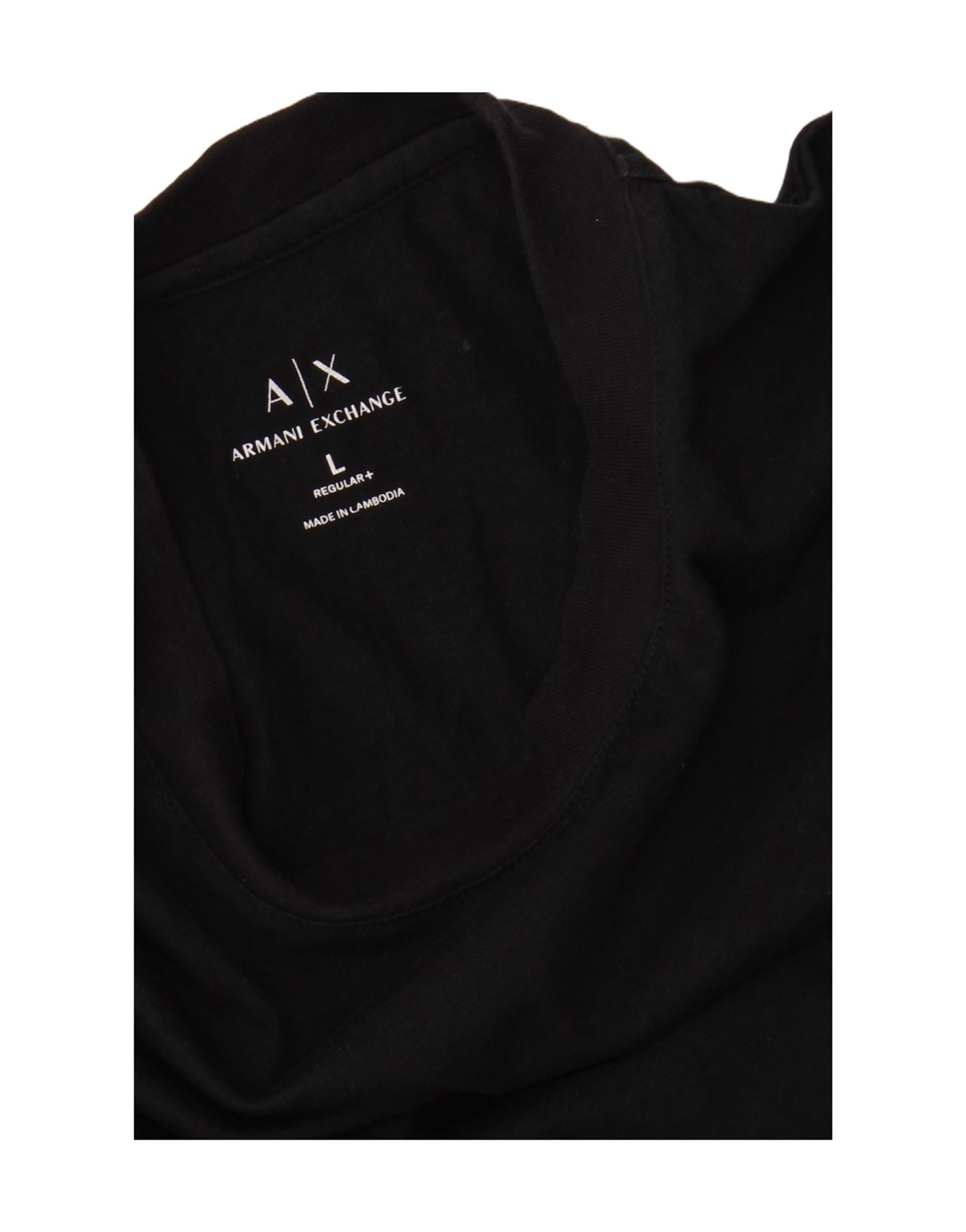 ARMANI EXCHANGE Mens T-Shirt Top Large Black Cotton Vintage Armani Exchange and Second-Hand Armani Exchange from Messina Hembry