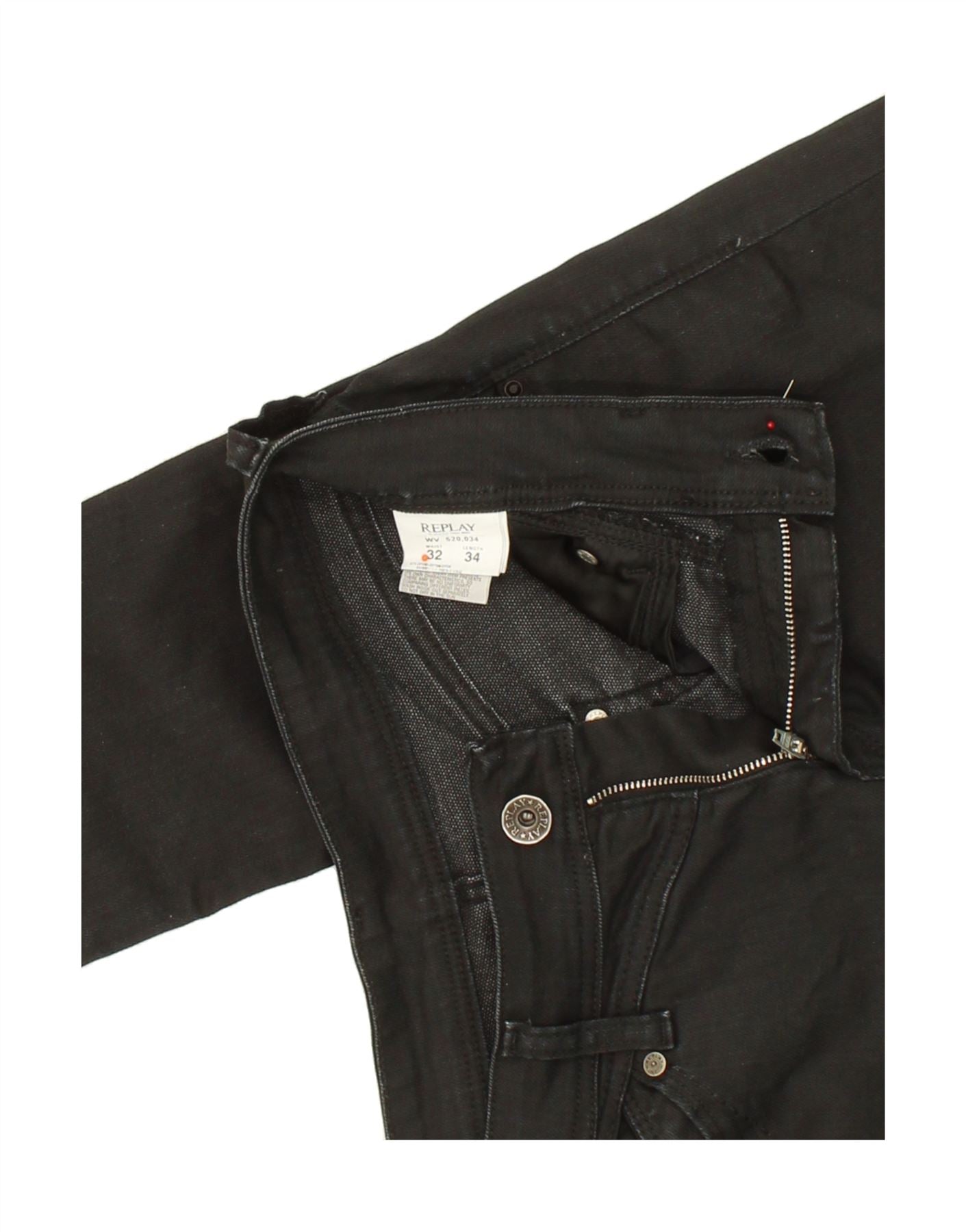 REPLAY Womens Skinny Jeans W32 L34 Black Cotton Vintage Replay and Second-Hand Replay from Messina Hembry
