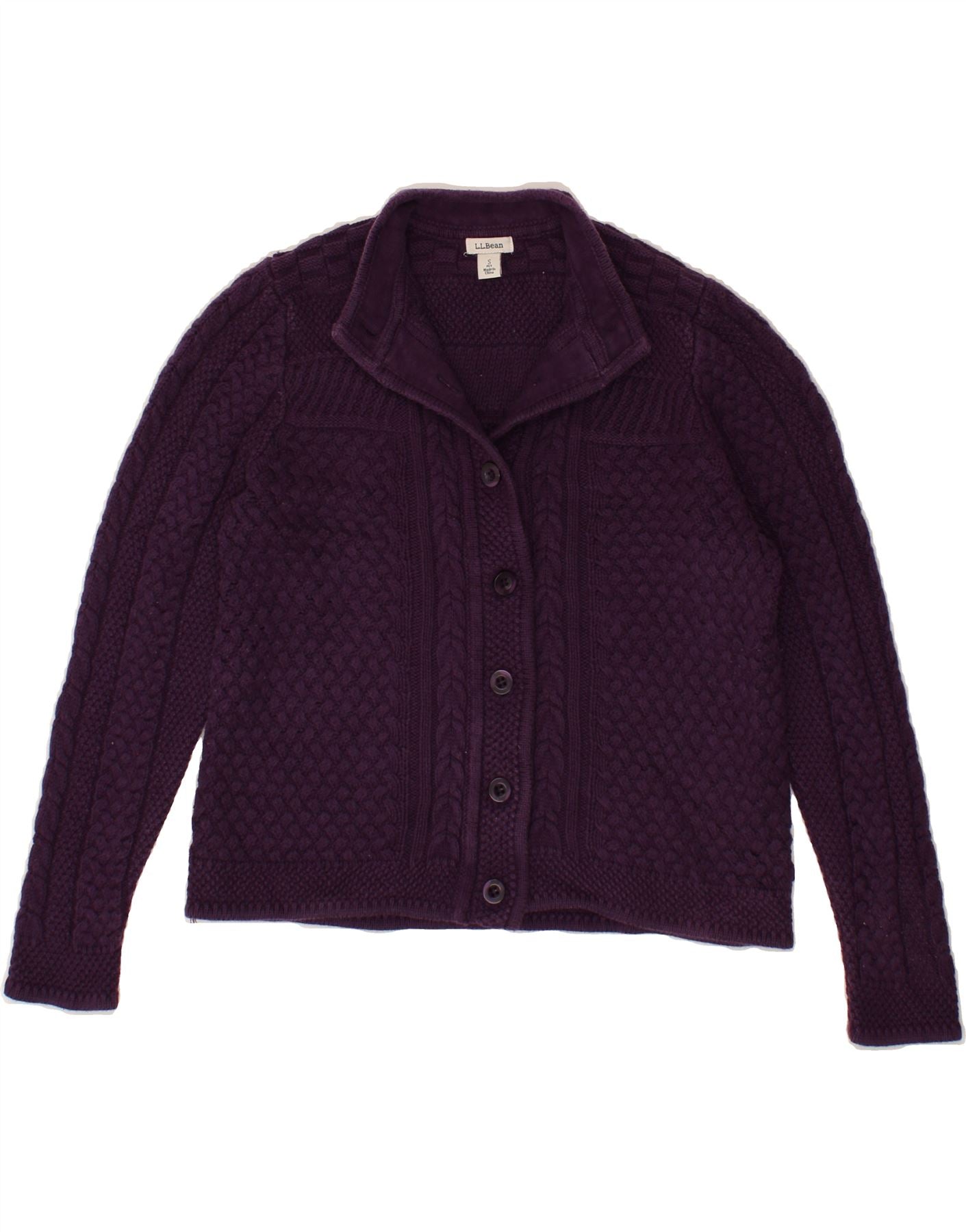 L.L.BEAN Womens Cardigan Sweater UK 8 Small Purple Vintage L.L.Bean and Second-Hand L.L.Bean from Messina Hembry