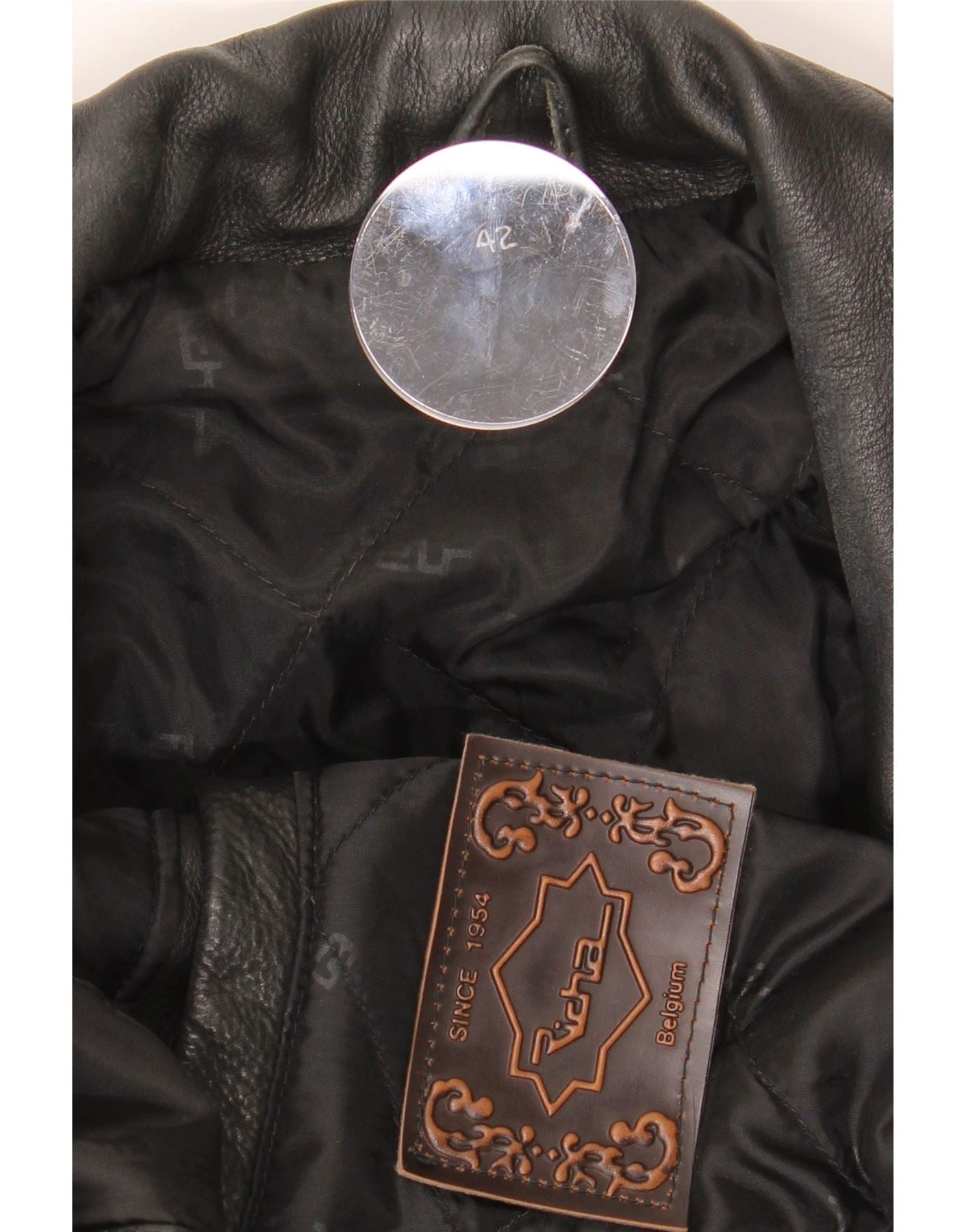 RICHA Womens Motorcycle Leather Jacket EU 42 Large Black Leather Vintage Richa and Second-Hand Richa from Messina Hembry