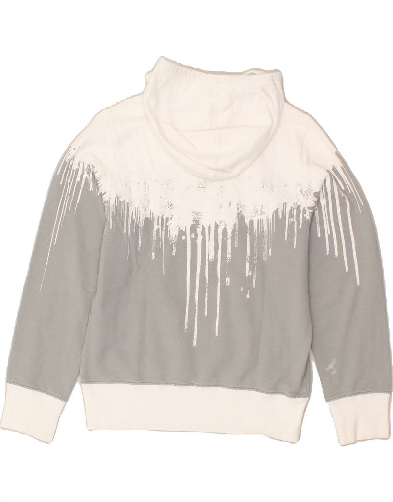 DIESEL Boys Graphic Hoodie Jumper 7-8 Years Grey Colourblock Cotton | Vintage Diesel | Thrift | Second-Hand Diesel | Used Clothing | Messina Hembry 