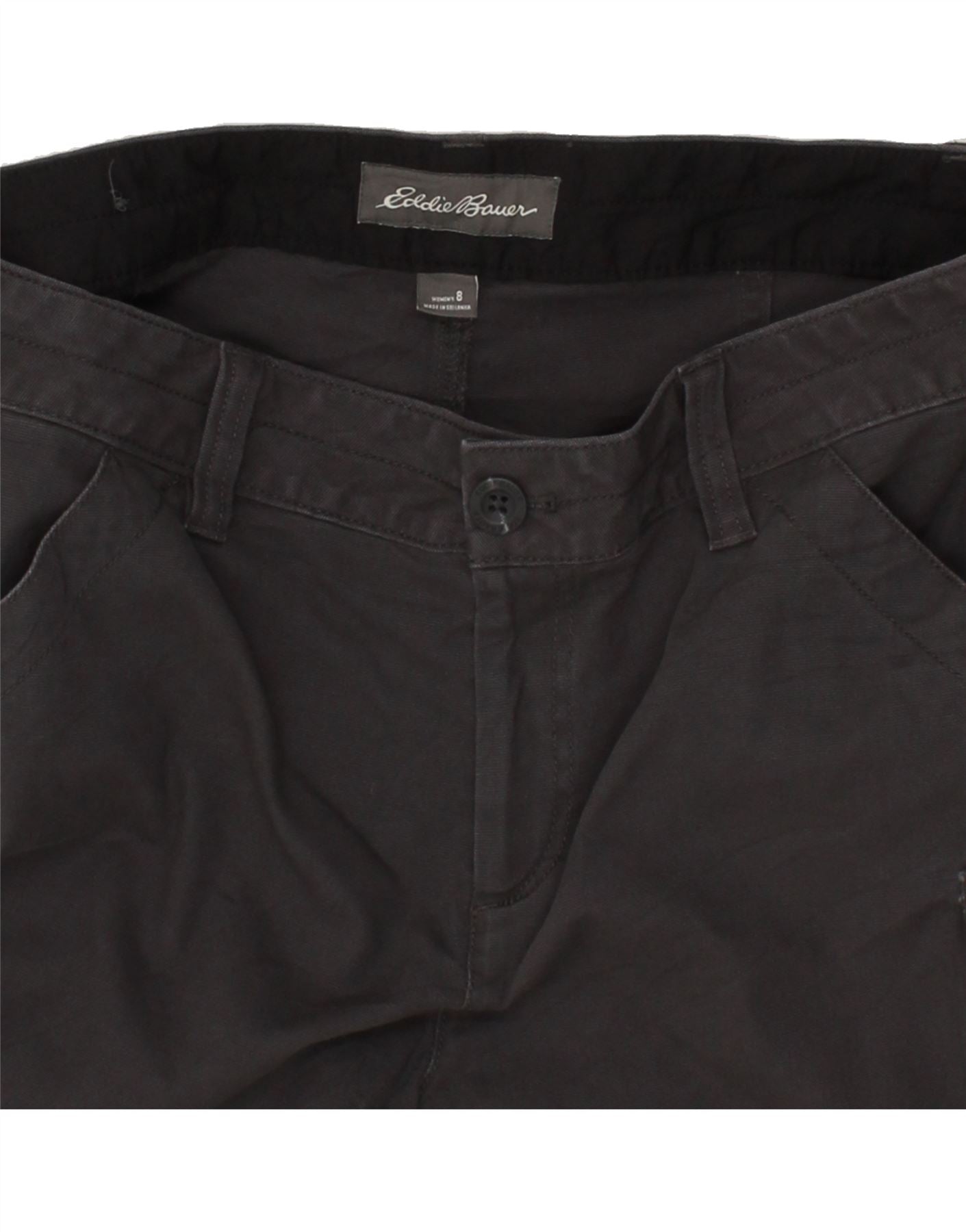 EDDIE BAUER Womens Cargo Shorts US 8 Medium W32 Grey Cotton Vintage Eddie Bauer and Second-Hand Eddie Bauer from Messina Hembry