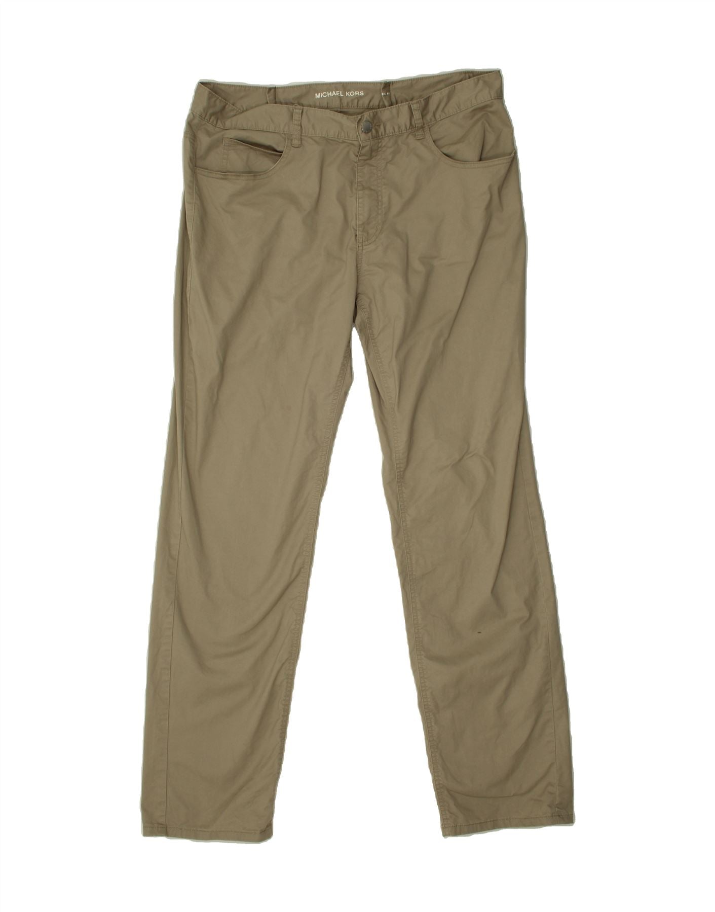 MICHAEL KORS Womens Classic Fit Casual Trousers EU 40 Medium W36 L32 Khaki Vintage Michael Kors and Second-Hand Michael Kors from Messina Hembry