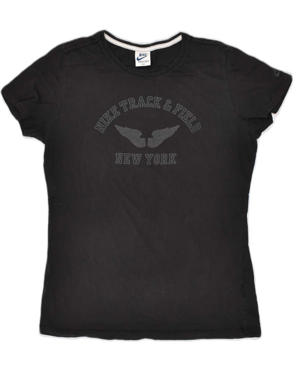 NIKE Womens Graphic T-Shirt Top UK 18 XL Black Cotton, Vintage & Second-Hand  Clothing Online