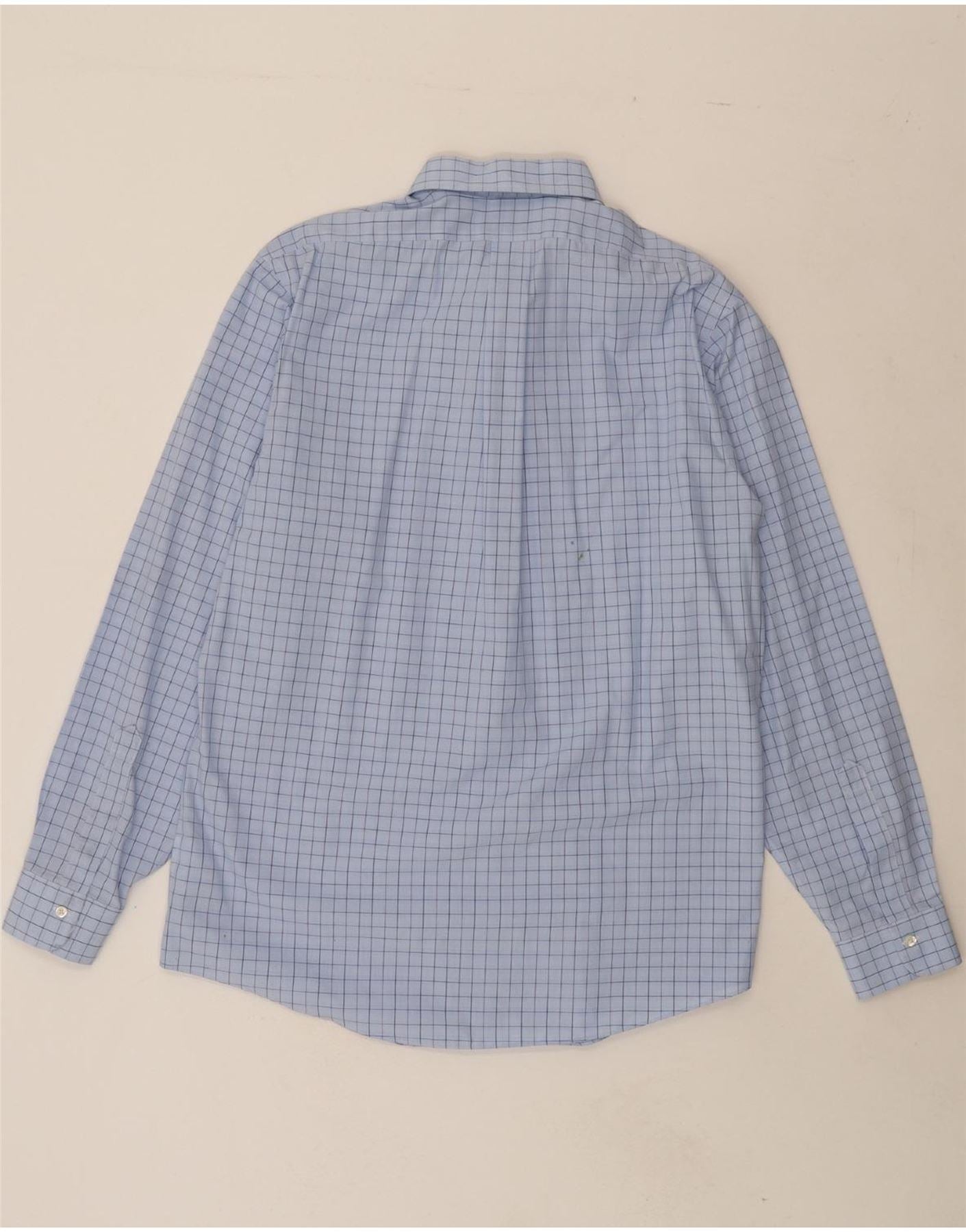 BROOKS BROTHERS Mens Regent Shirt Size 16 1/2 Large Blue Check Cotton Vintage Brooks Brothers and Second-Hand Brooks Brothers from Messina Hembry