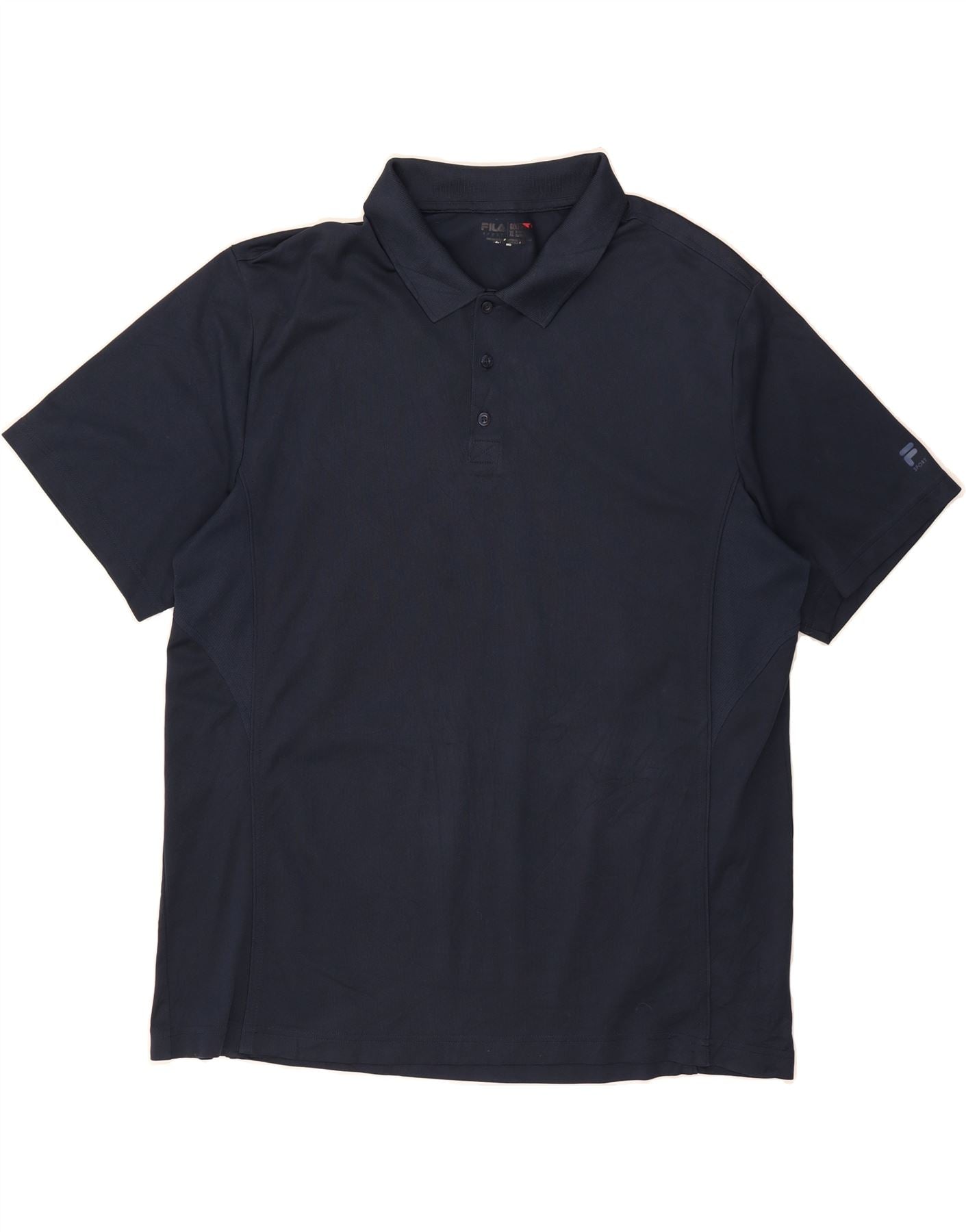 FILA Mens Polo Shirt XL Navy Blue Polyester Vintage Fila and Second-Hand Fila from Messina Hembry