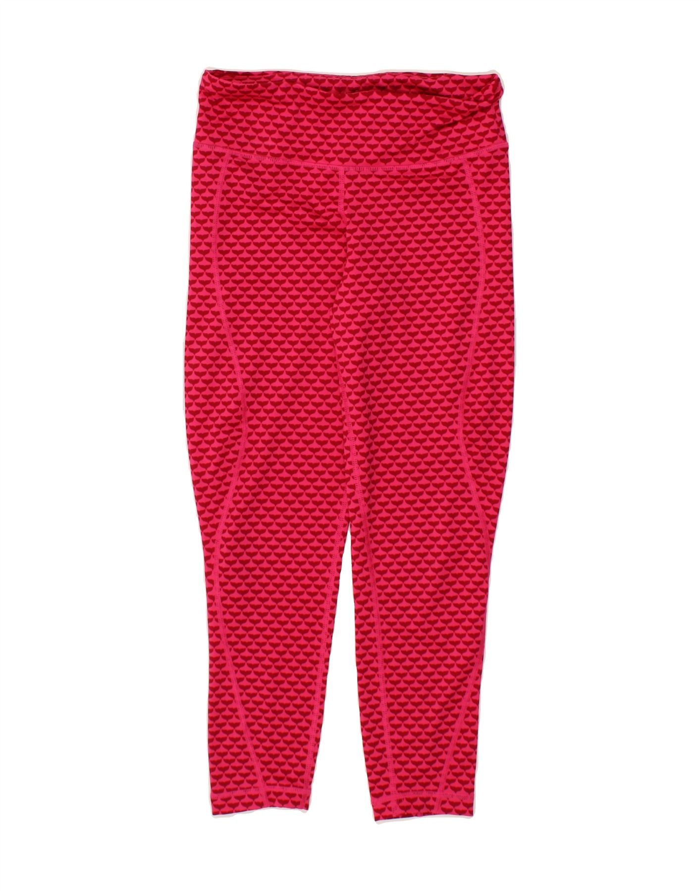 VINEYARD VINES Womens Leggings UK 10 Small Pink Geometric Polyester Vintage Vineyard Vines and Second-Hand Vineyard Vines from Messina Hembry