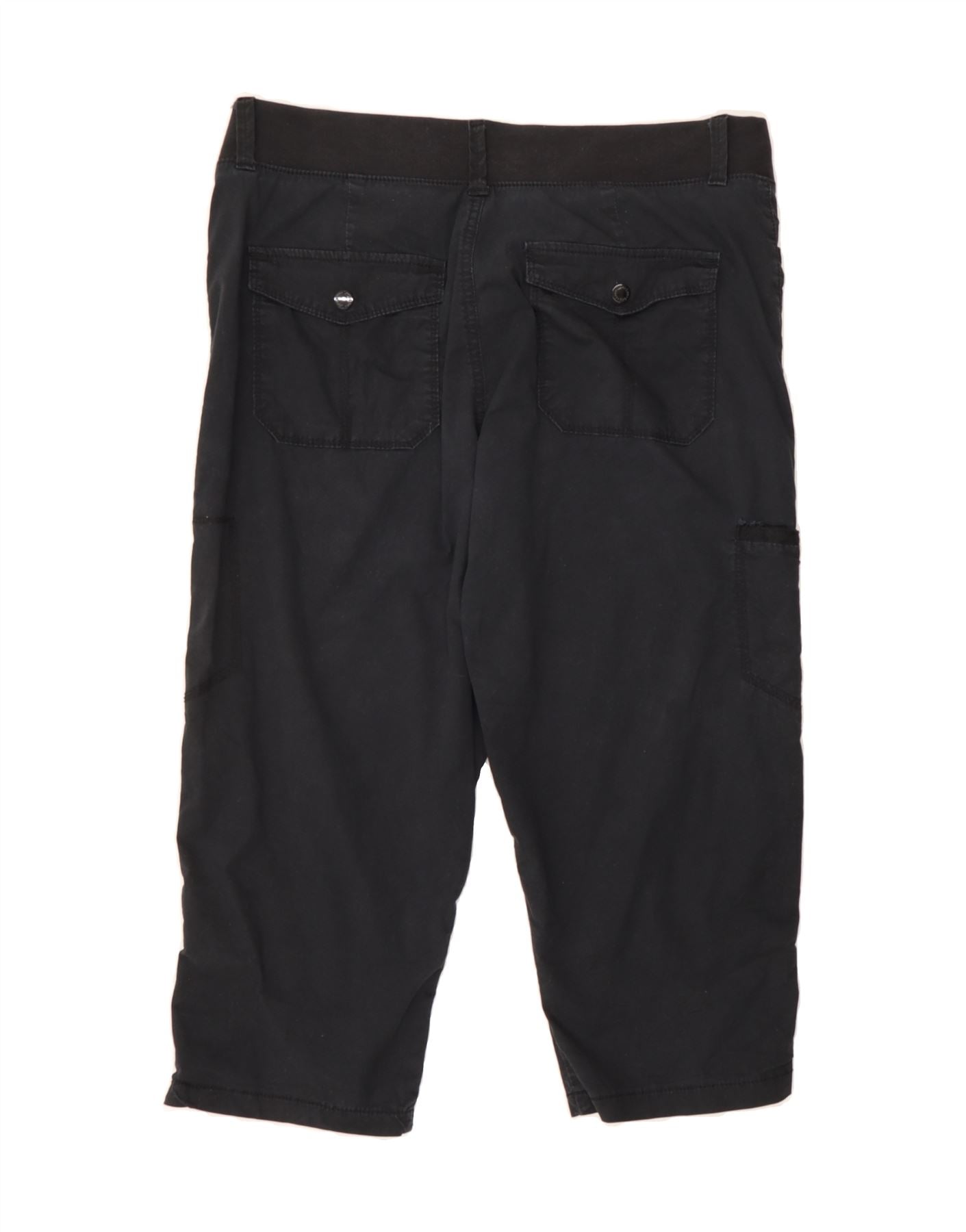 LEE Womens Relaxed Fit Cargo Capri Trousers US 14 XL W34 L20 Black Cotton Vintage Lee and Second-Hand Lee from Messina Hembry