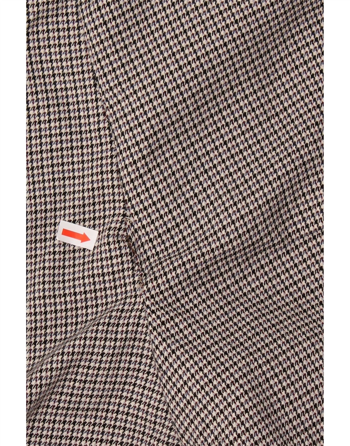 ZARA Womens Slim Cropped Trousers Large W30 L26 Grey Houndstooth Polyester Vintage Zara and Second-Hand Zara from Messina Hembry