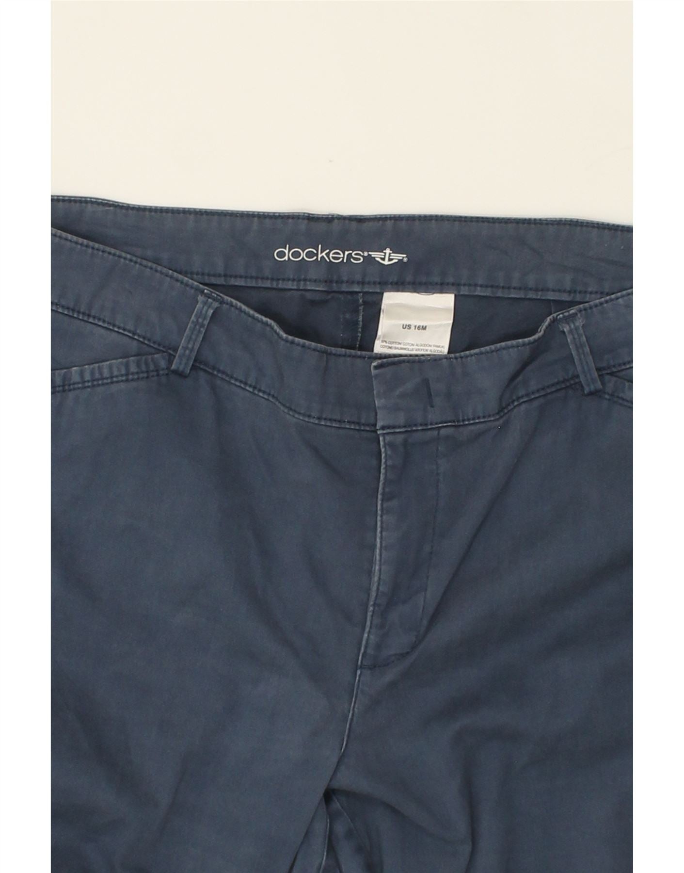 DOCKERS Womens Straight Casual Trousers US 16 2XL W36 L30  Navy Blue Vintage Dockers and Second-Hand Dockers from Messina Hembry