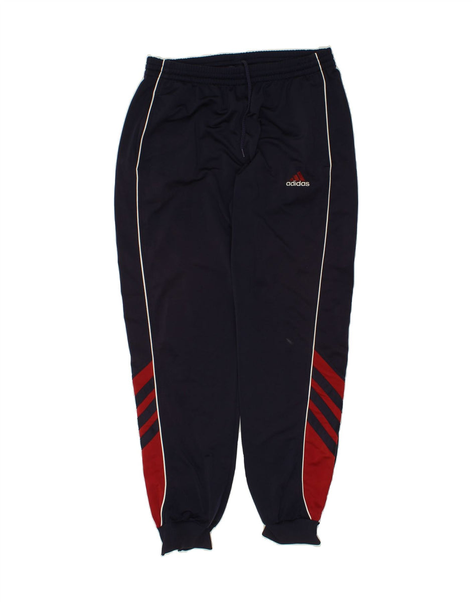 ADIDAS Mens Tracksuit Trousers UK 42 44 Large Navy Blue Colourblock Vintage Second Hand Clothing Online Messina Hembry