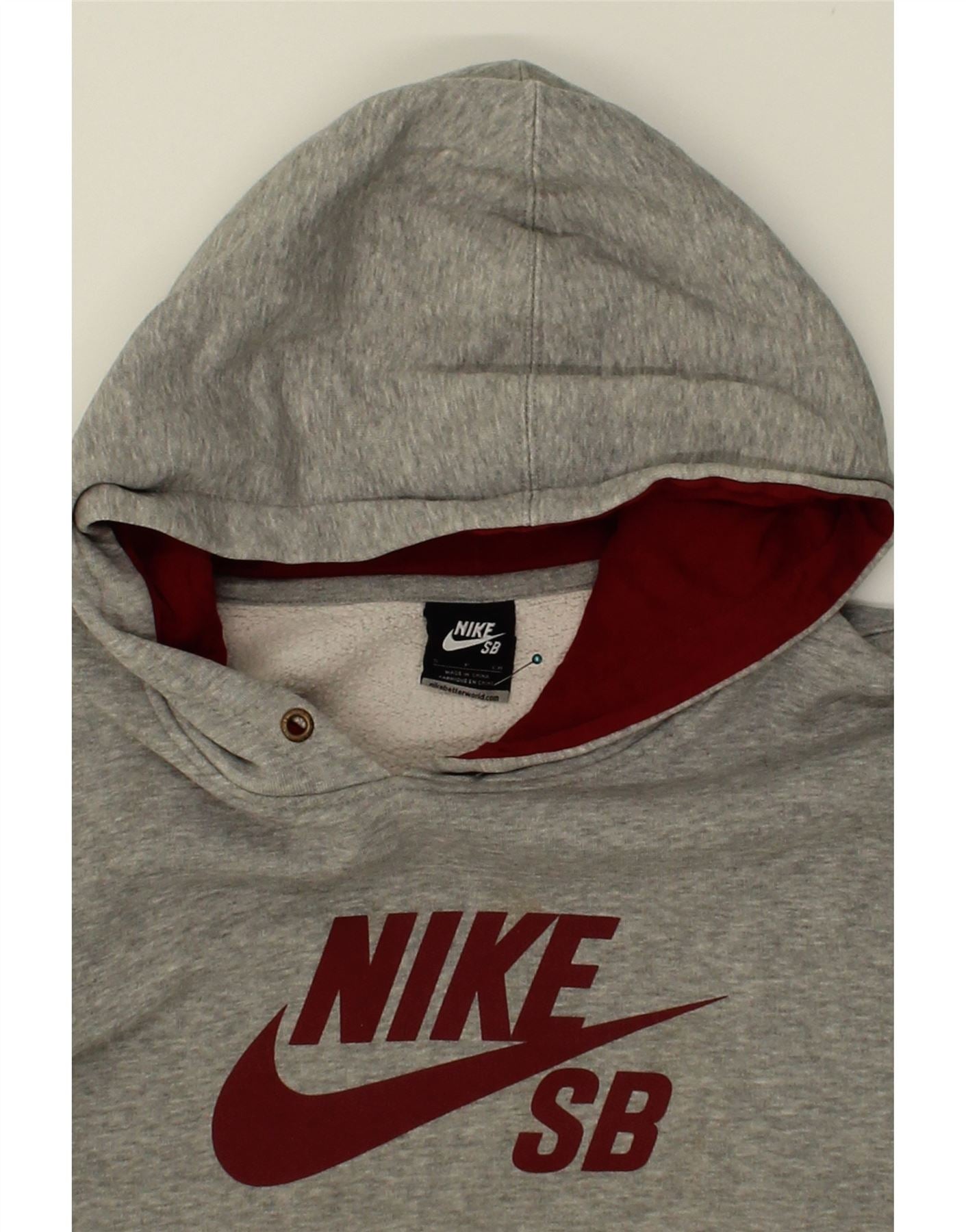 NIKE Mens Graphic Hoodie Jumper Small Grey Cotton Vintage Nike and Second-Hand Nike from Messina Hembry