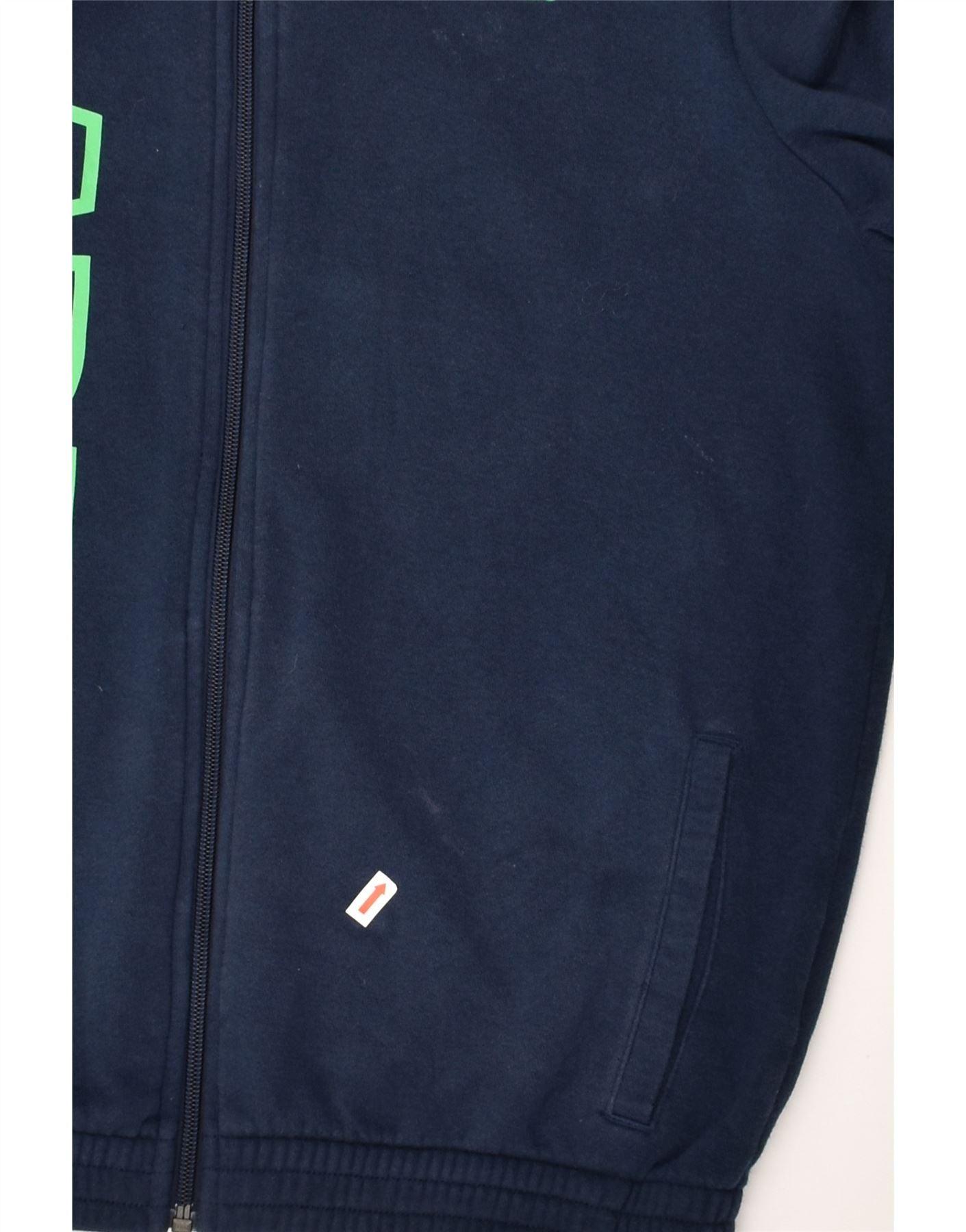 ADIDAS Boys Graphic Zip Hoodie Sweater 13-14 Years Navy Blue Cotton | Vintage Adidas | Thrift | Second-Hand Adidas | Used Clothing | Messina Hembry