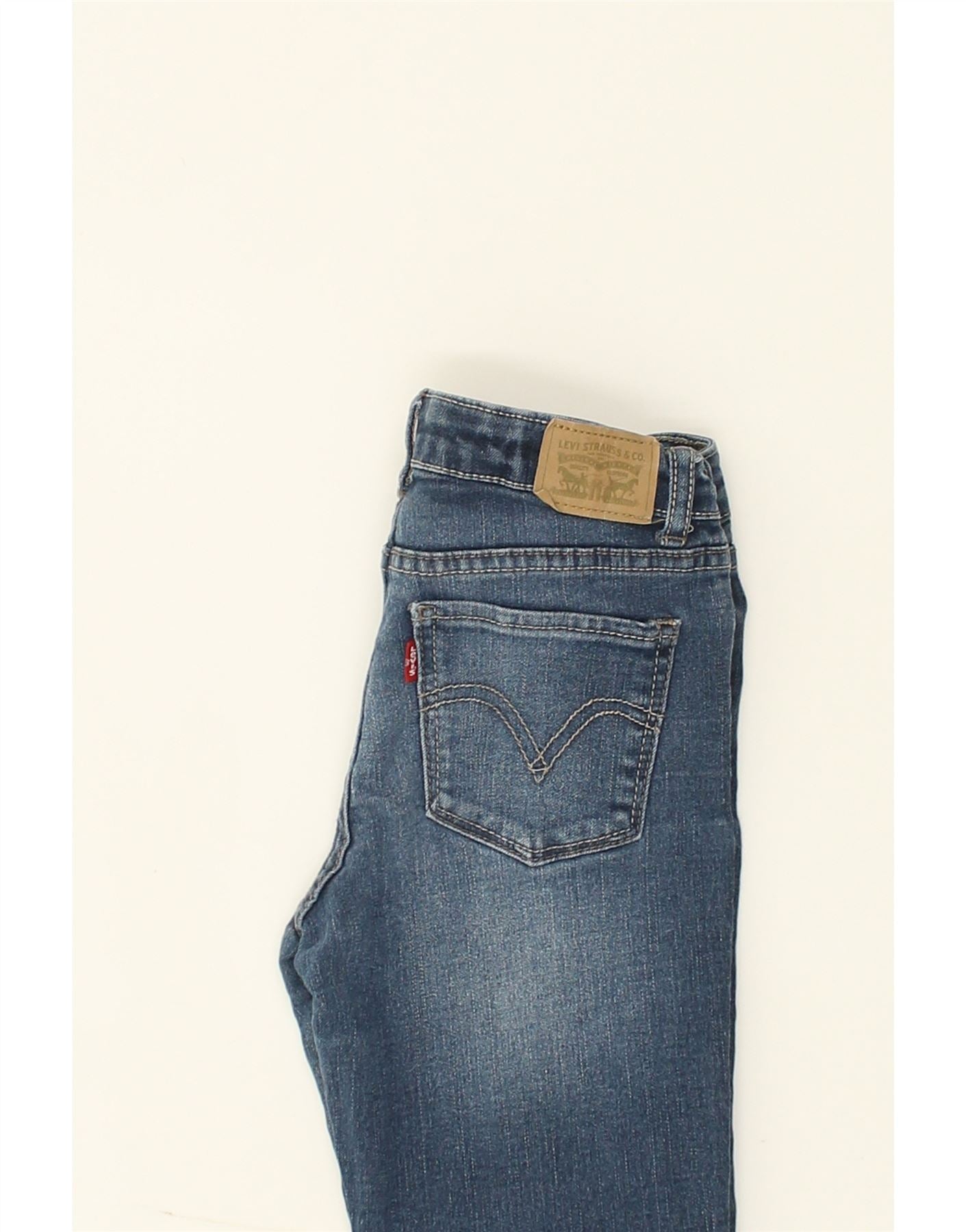 LEVI'S Girls 710 Skinny Jeans 7-8 Years W22 L23  Navy Blue Cotton | Vintage Levi's | Thrift | Second-Hand Levi's | Used Clothing | Messina Hembry