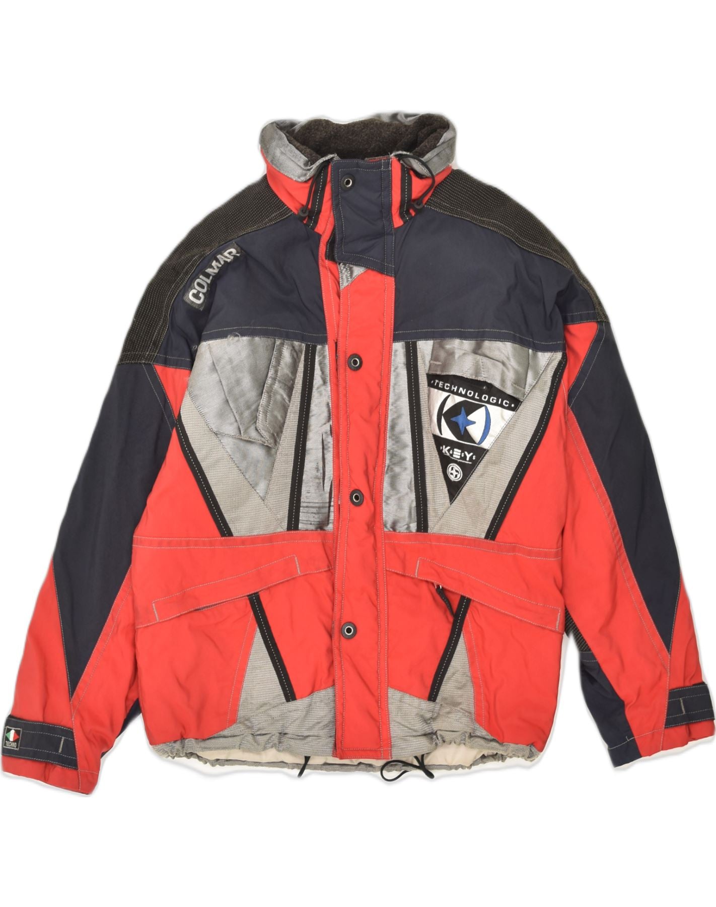 COLMAR Mens Windbreaker Jacket UK 42 XL Red Colourblock Polyester | Vintage Colmar | Thrift | Second-Hand Colmar | Used Clothing | Messina Hembry