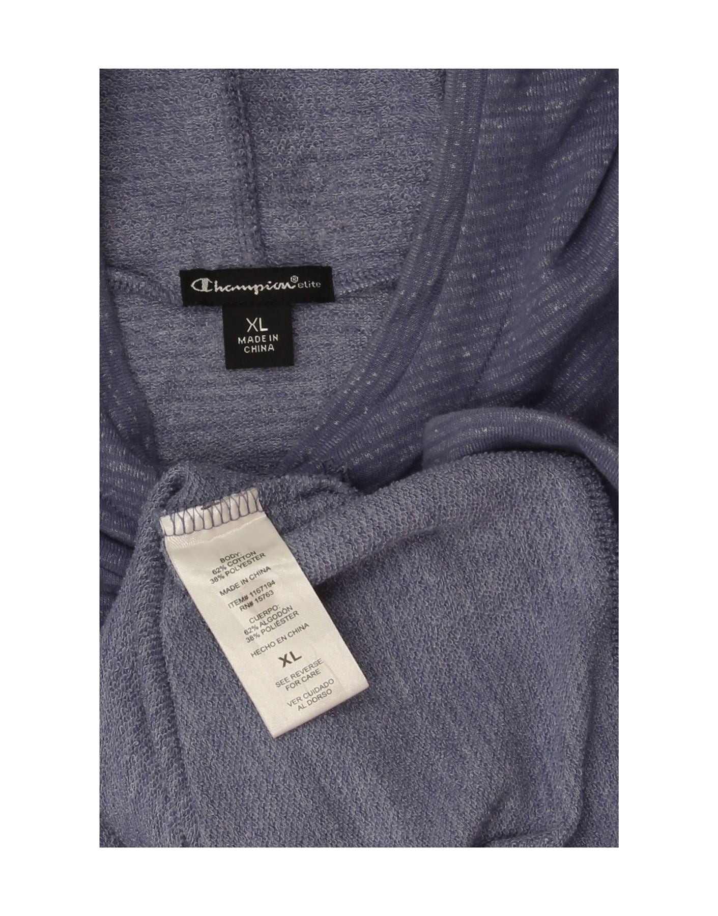 CHAMPION Womens Hoodie Jumper UK 18 XL Blue Pinstripe Cotton Vintage Champion and Second-Hand Champion from Messina Hembry