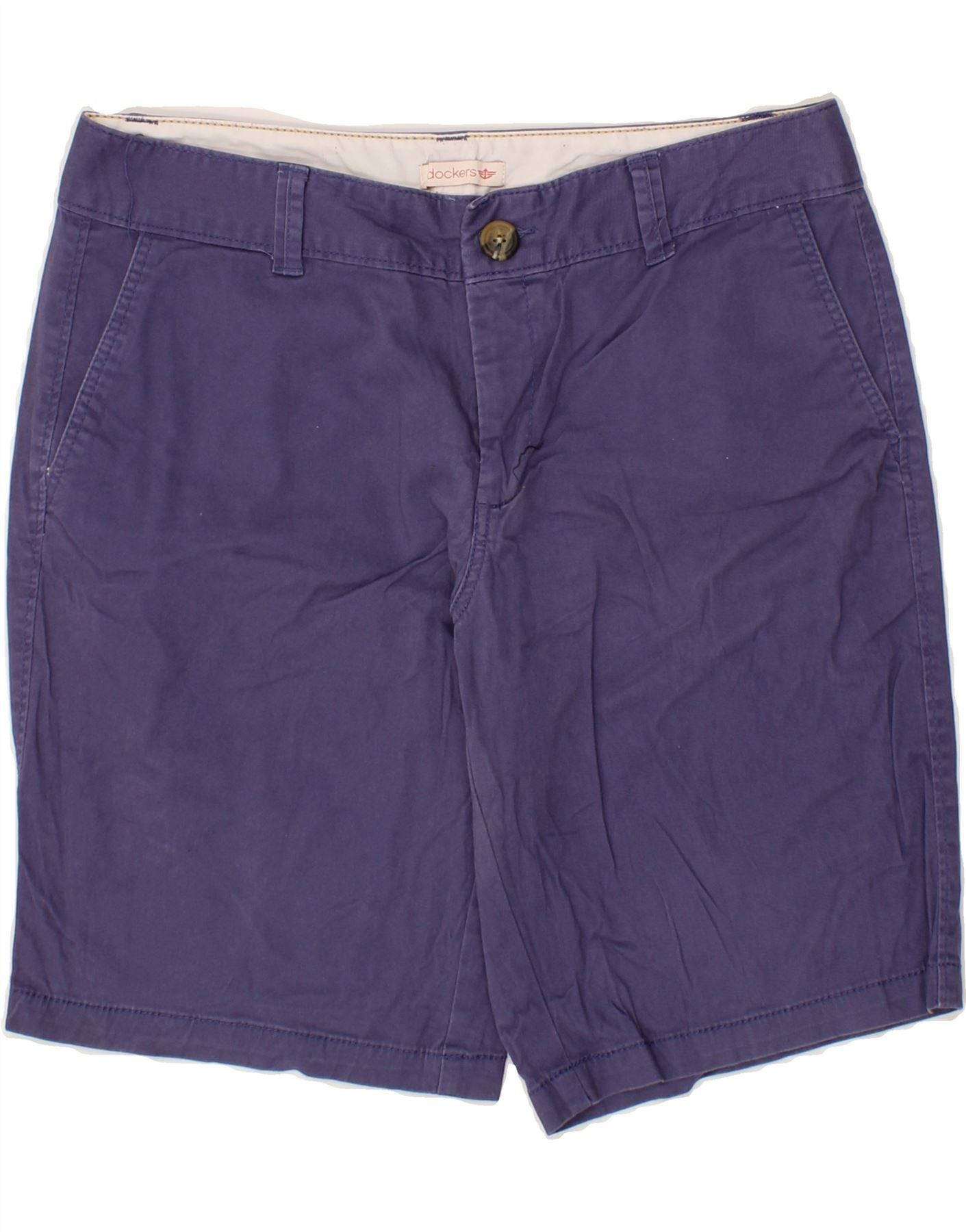 DOCKERS Womens Chino Shorts US 8 Medium W27 Blue Cotton Vintage Dockers and Second-Hand Dockers from Messina Hembry