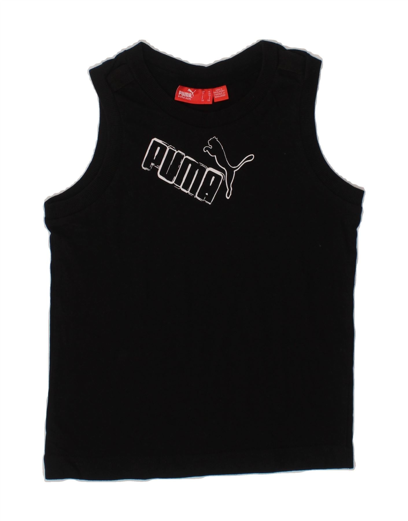 PUMA Boys Graphic Vest Top 5-6 Years XS Black Cotton Vintage Puma and Second-Hand Puma from Messina Hembry