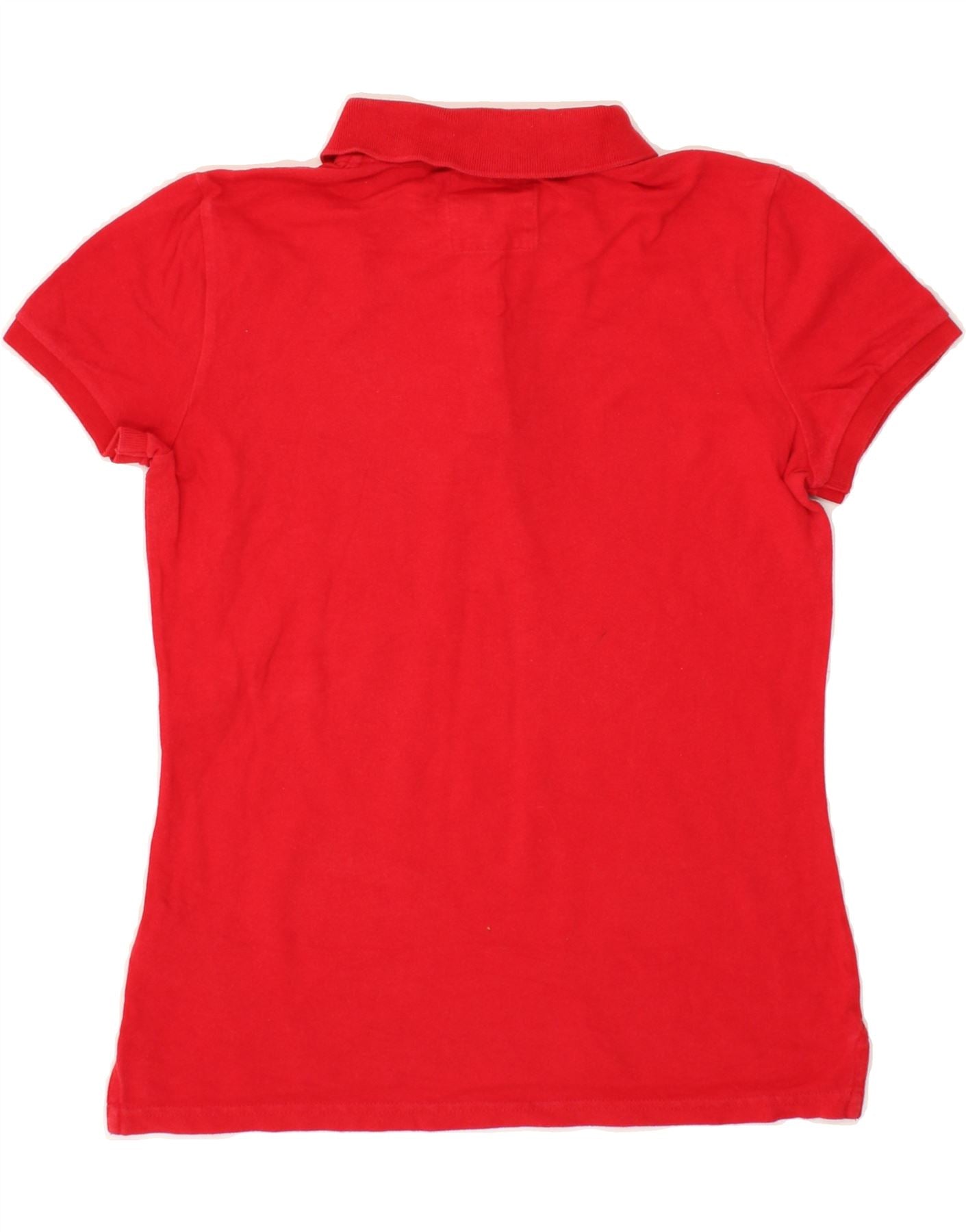HOLLISTER Womens Polo Shirt UK 12 Medium Red Cotton | Vintage Hollister | Thrift | Second-Hand Hollister | Used Clothing | Messina Hembry