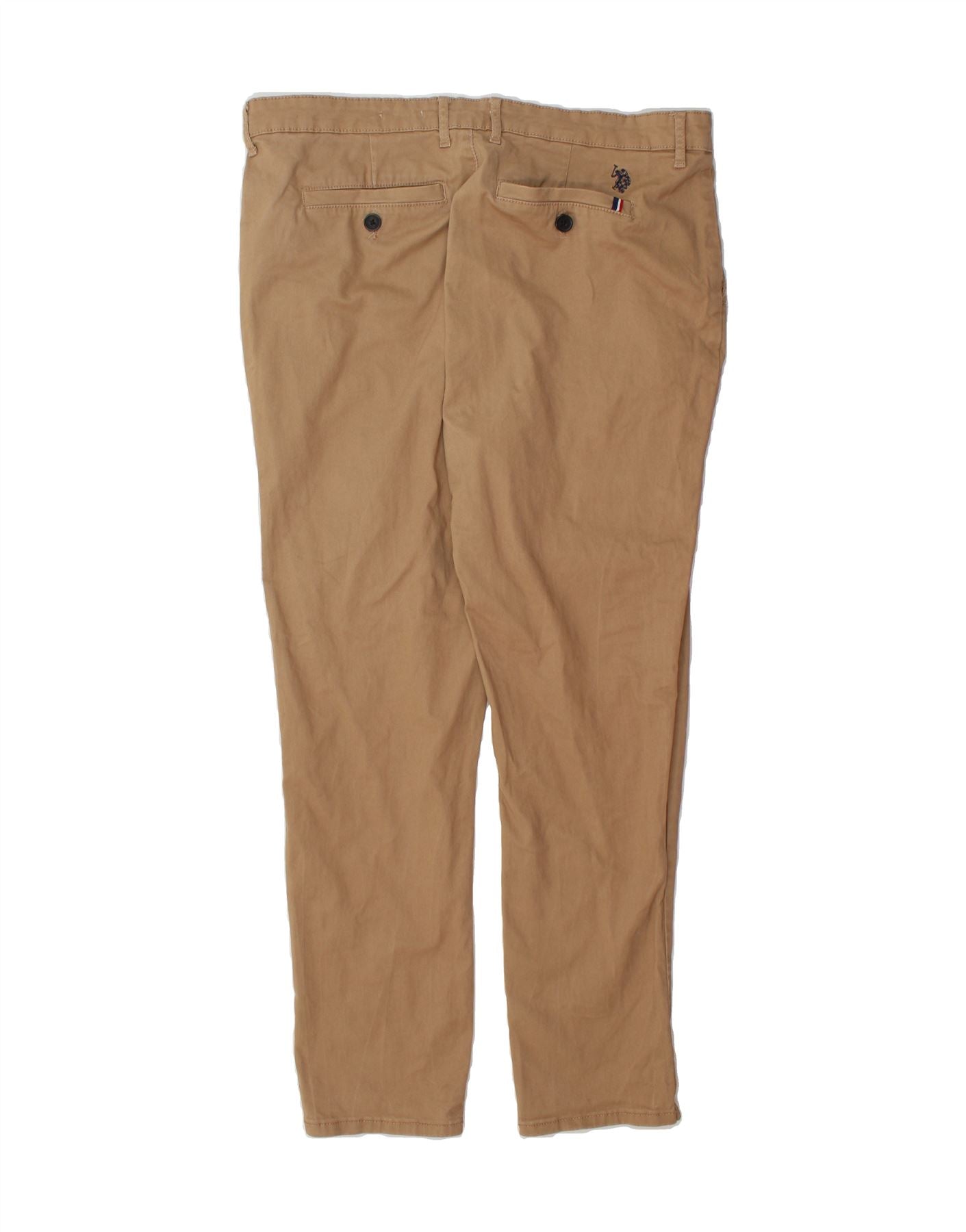 U.S. POLO ASSN. Mens Relaxed Fit Chino Trousers W38 L30 Brown Cotton Vintage U.S. Polo Assn. and Second-Hand U.S. Polo Assn. from Messina Hembry