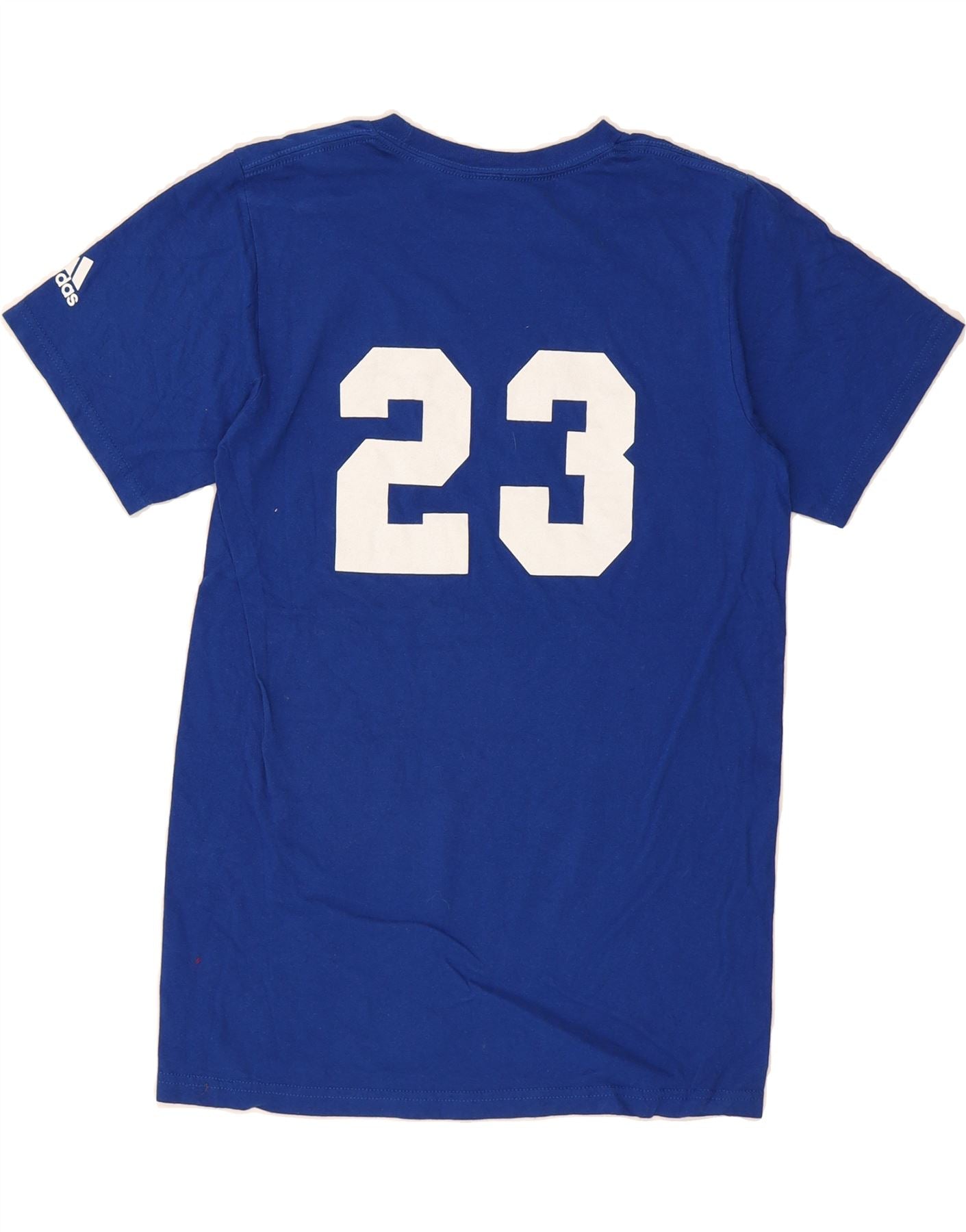 ADIDAS Mens Graphic T-Shirt Top Small Blue Cotton Vintage Adidas and Second-Hand Adidas from Messina Hembry