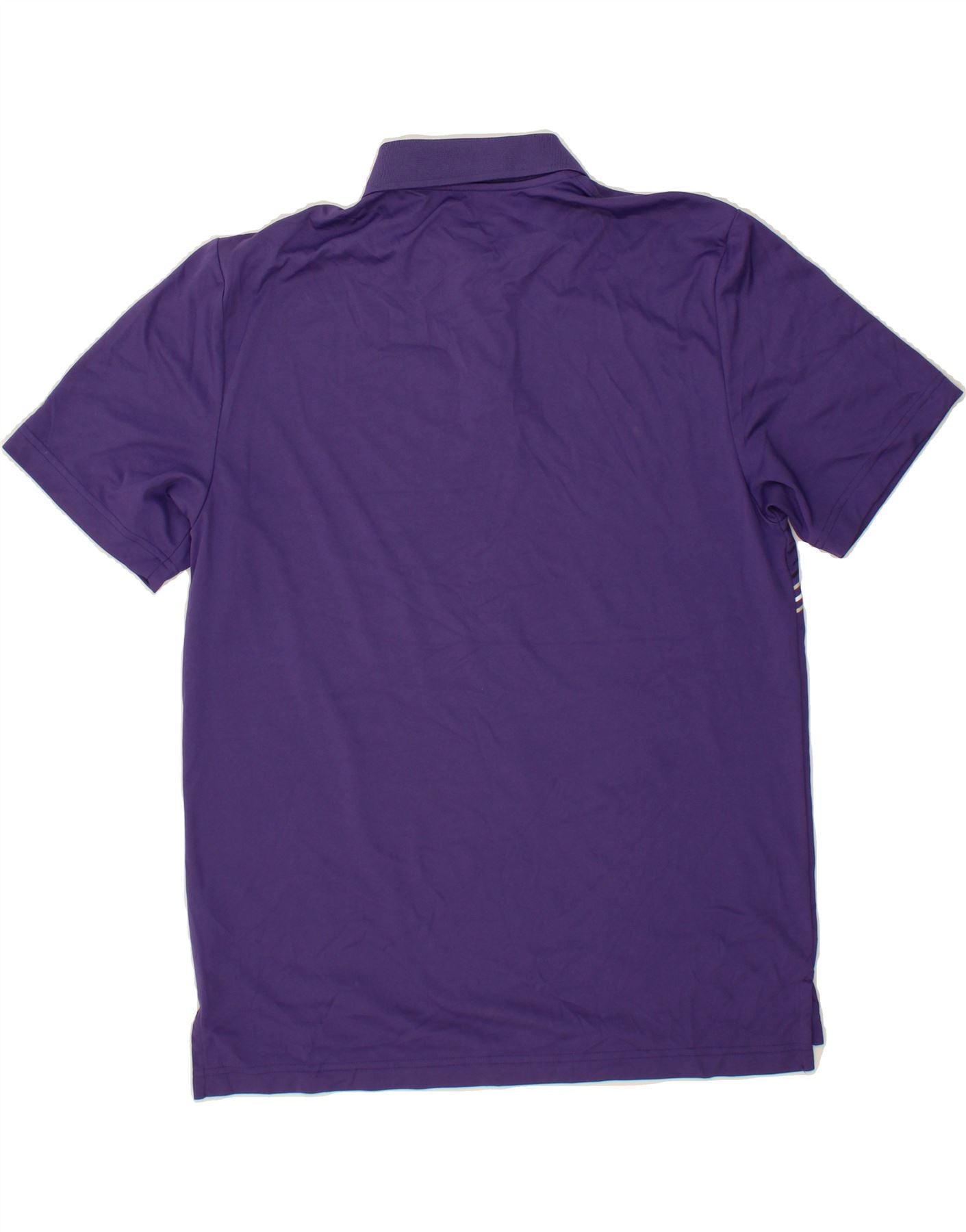 IZOD Mens Polo Shirt Medium Purple Striped Polyester Vintage Izod and Second-Hand Izod from Messina Hembry