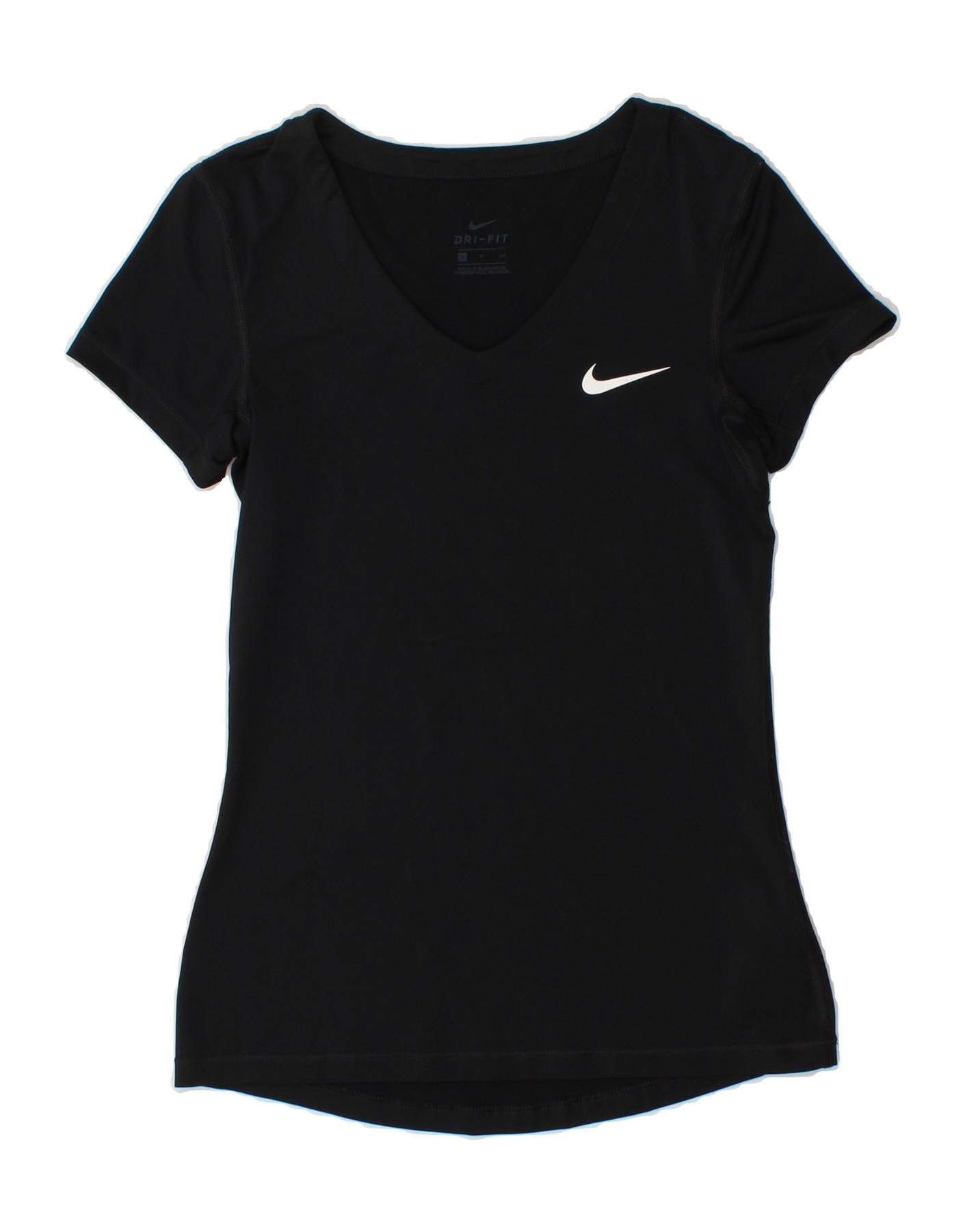 NIKE Womens Dri Fit T-Shirt Top UK 10 Small Black Polyester Vintage Nike and Second-Hand Nike from Messina Hembry