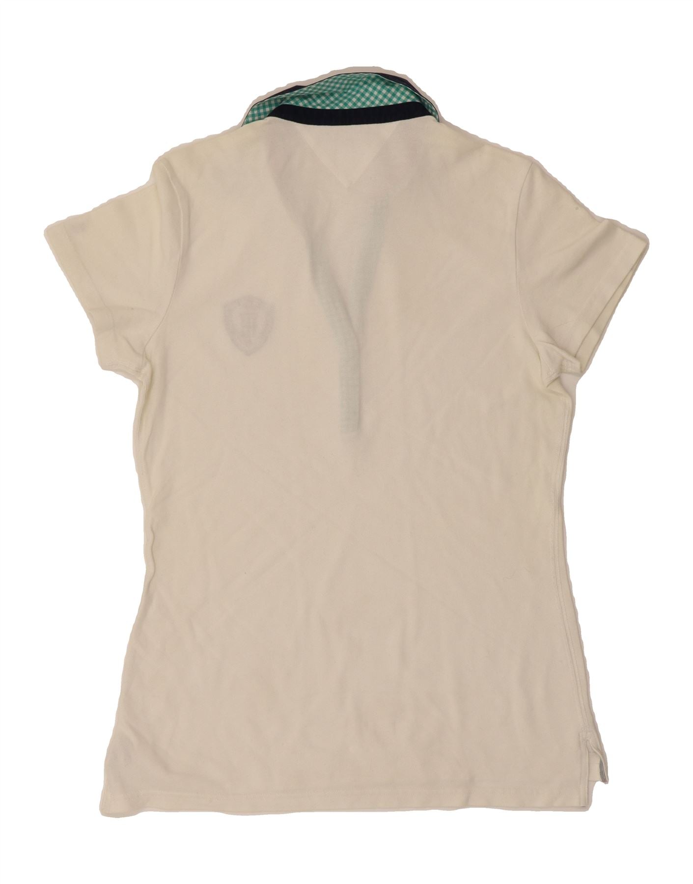 TOMMY HILFIGER Womens Polo Shirt UK 14 Large White Cotton Vintage Tommy Hilfiger and Second-Hand Tommy Hilfiger from Messina Hembry