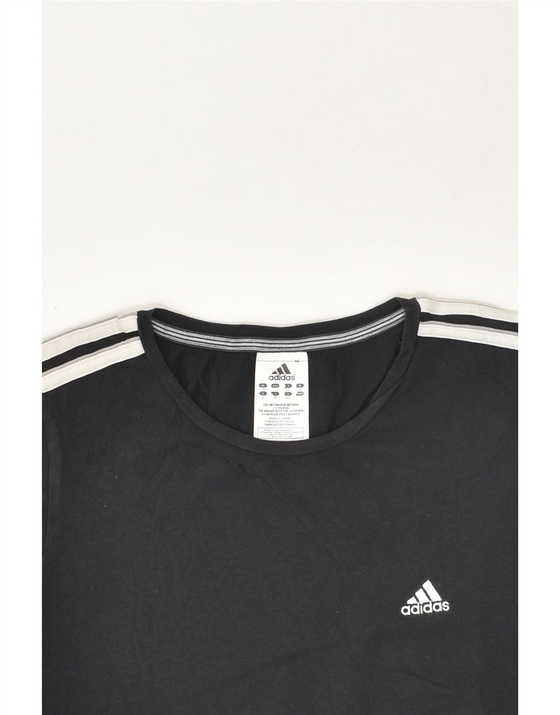 ADIDAS Womens T-Shirt Top UK 16 Large Black Cotton | Vintage Adidas | Thrift | Second-Hand Adidas | Used Clothing | Messina Hembry 
