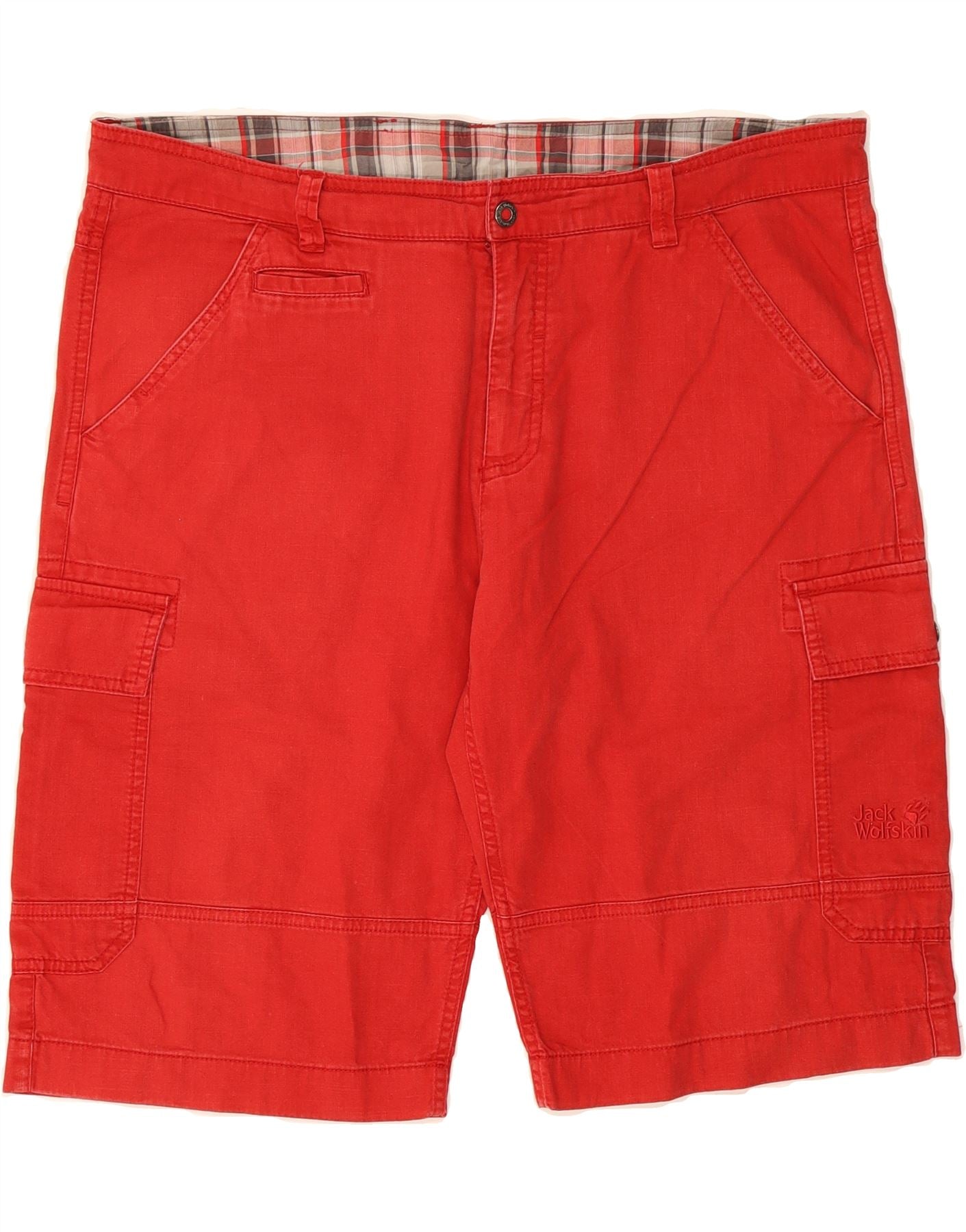 JACK WOLFSKIN Mens Regular Fit Cargo Shorts W42 2XL Red Cotton Vintage Jack Wolfskin and Second-Hand Jack Wolfskin from Messina Hembry