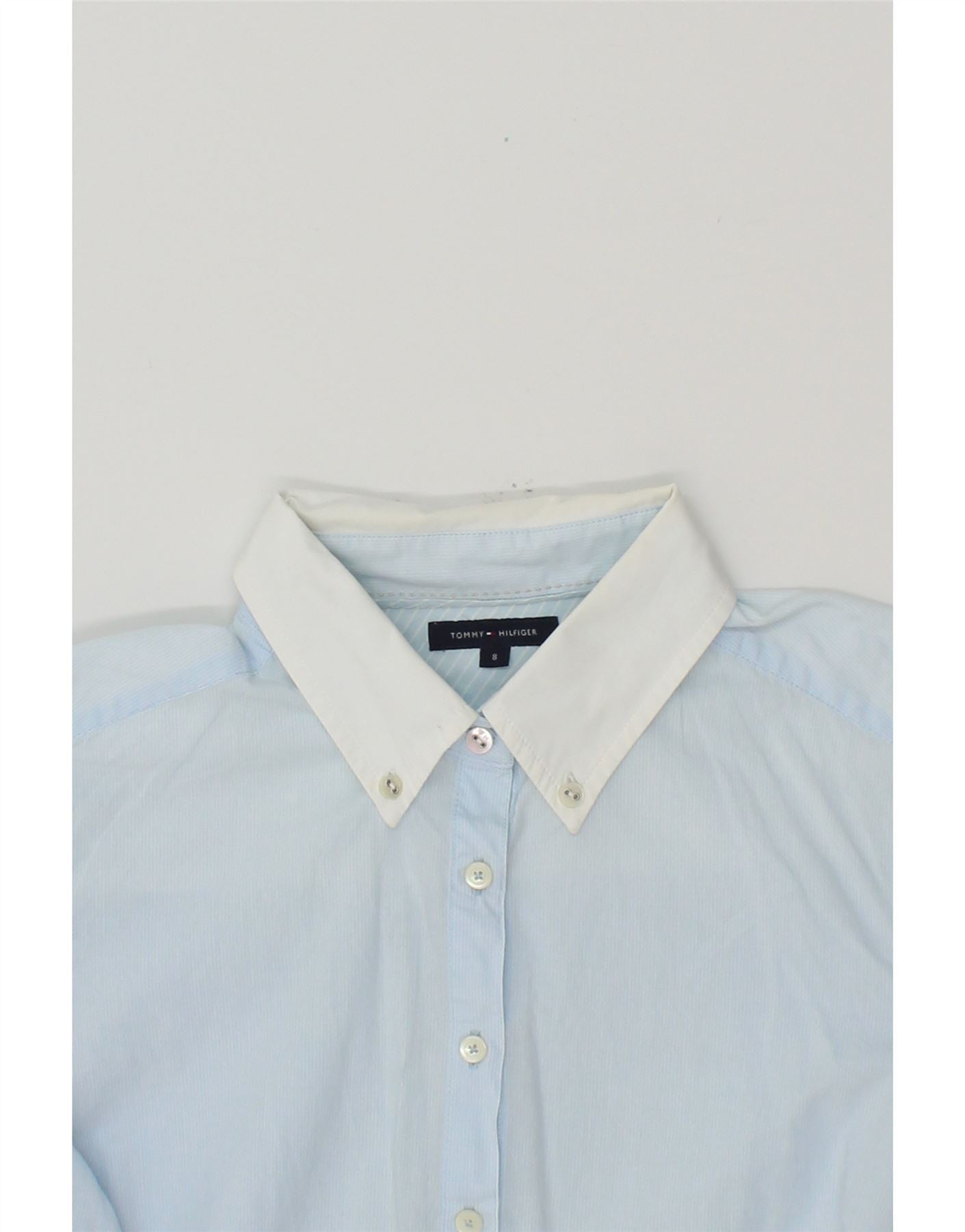 TOMMY HILFIGER Womens Shirt  US 8 Medium Blue Cotton Vintage Tommy Hilfiger and Second-Hand Tommy Hilfiger from Messina Hembry
