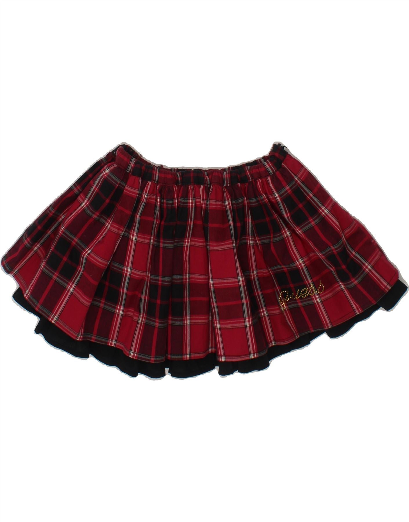 GUESS Baby Girls Pleated Skirt 18-24 Months W20  Red Check Cotton Vintage Guess and Second-Hand Guess from Messina Hembry