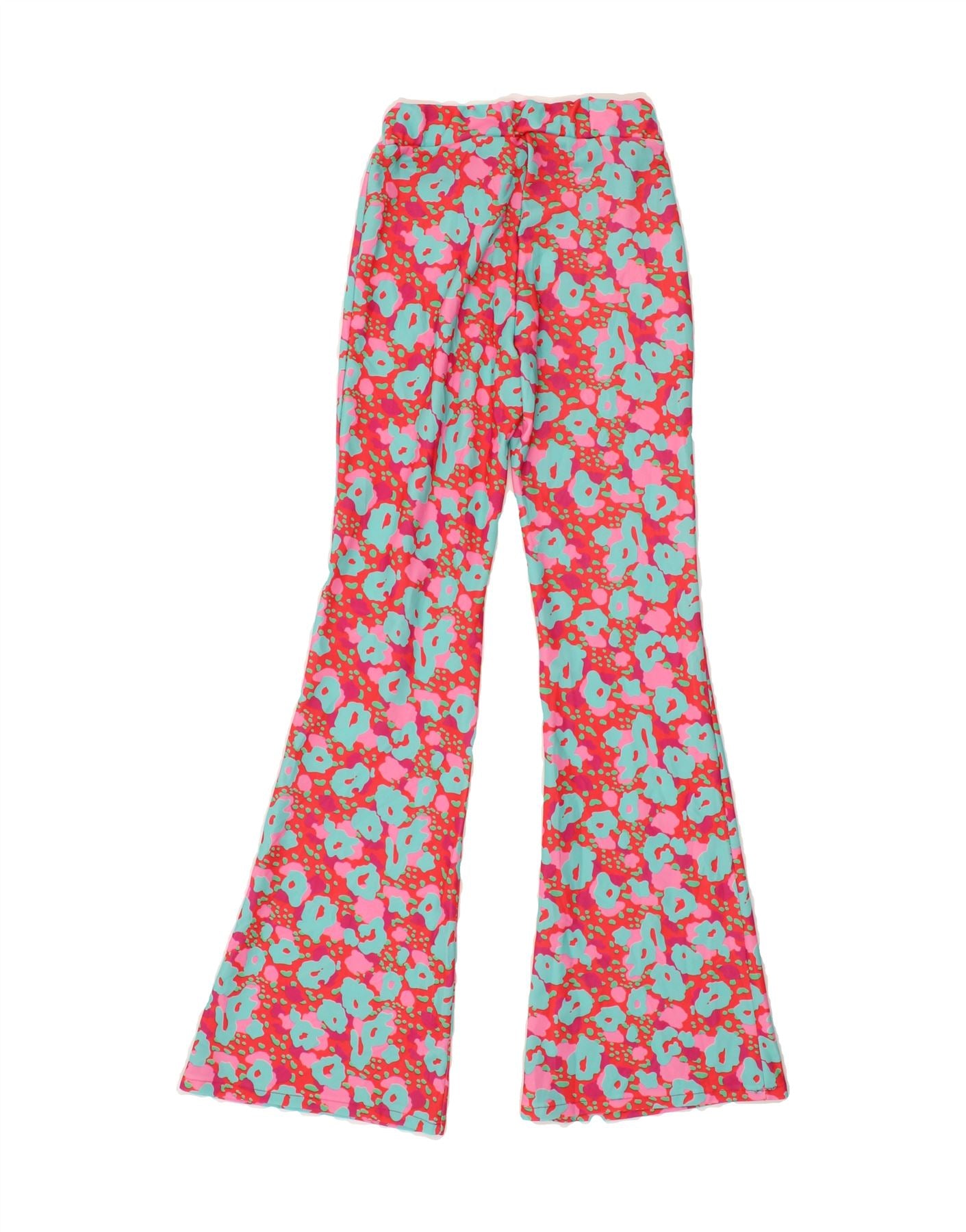 VINTAGE Womens Flare Tracksuit Trousers UK 2 2XS Multicoloured Flecked Vintage Vintage and Second-Hand Vintage from Messina Hembry