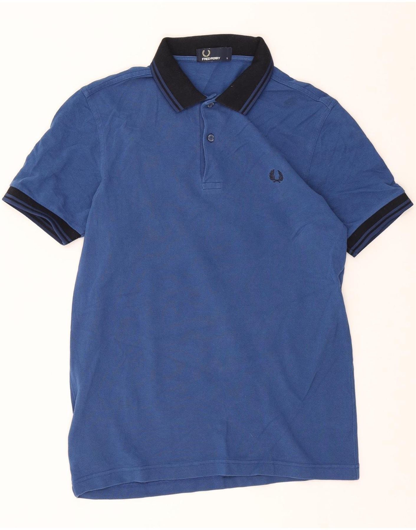 FRED PERRY Mens Polo Shirt Small Blue Cotton Vintage Fred Perry and Second-Hand Fred Perry from Messina Hembry