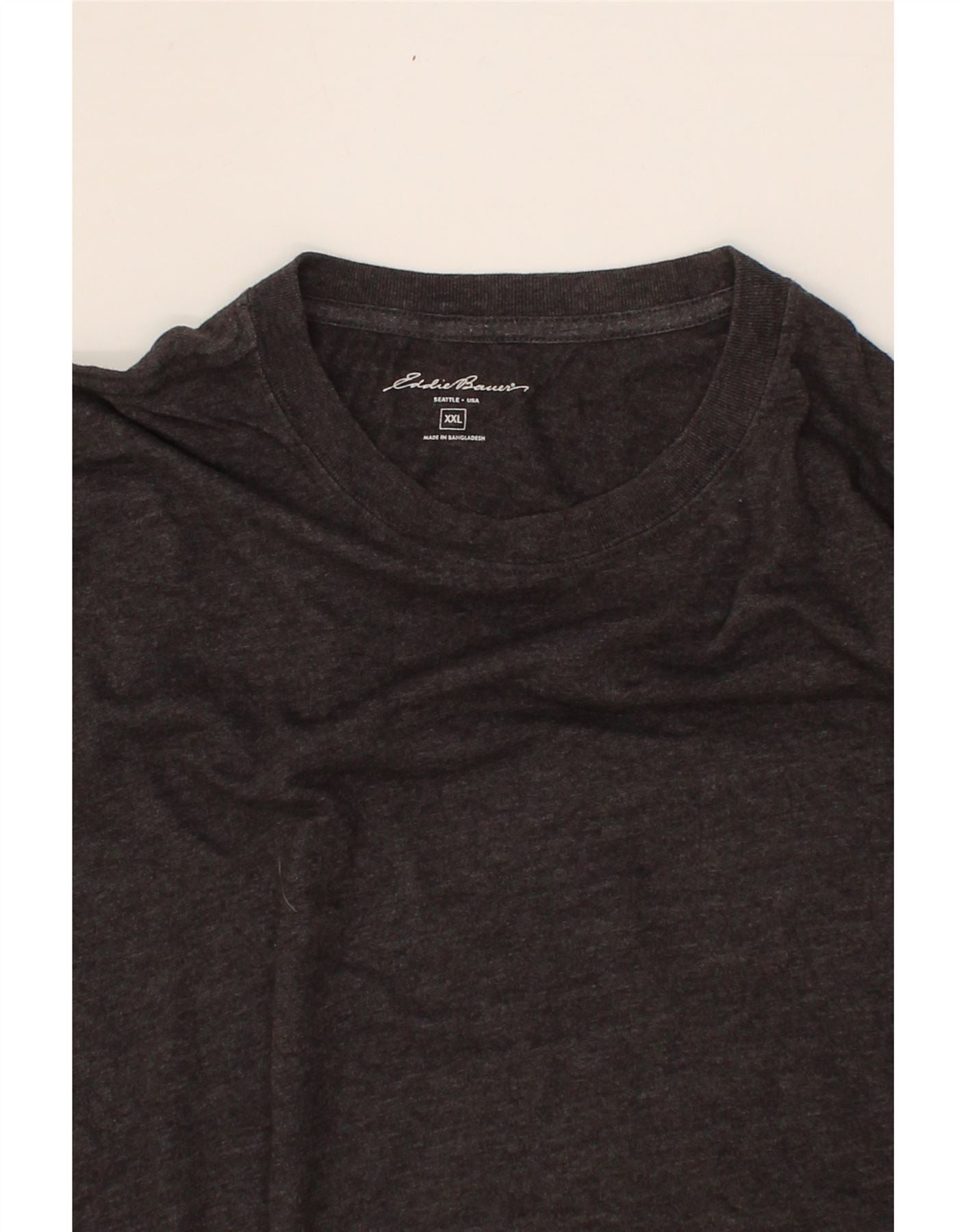 EDDIE BAUER Mens Seattle T-Shirt Top 2XL Grey Cotton Vintage Eddie Bauer and Second-Hand Eddie Bauer from Messina Hembry