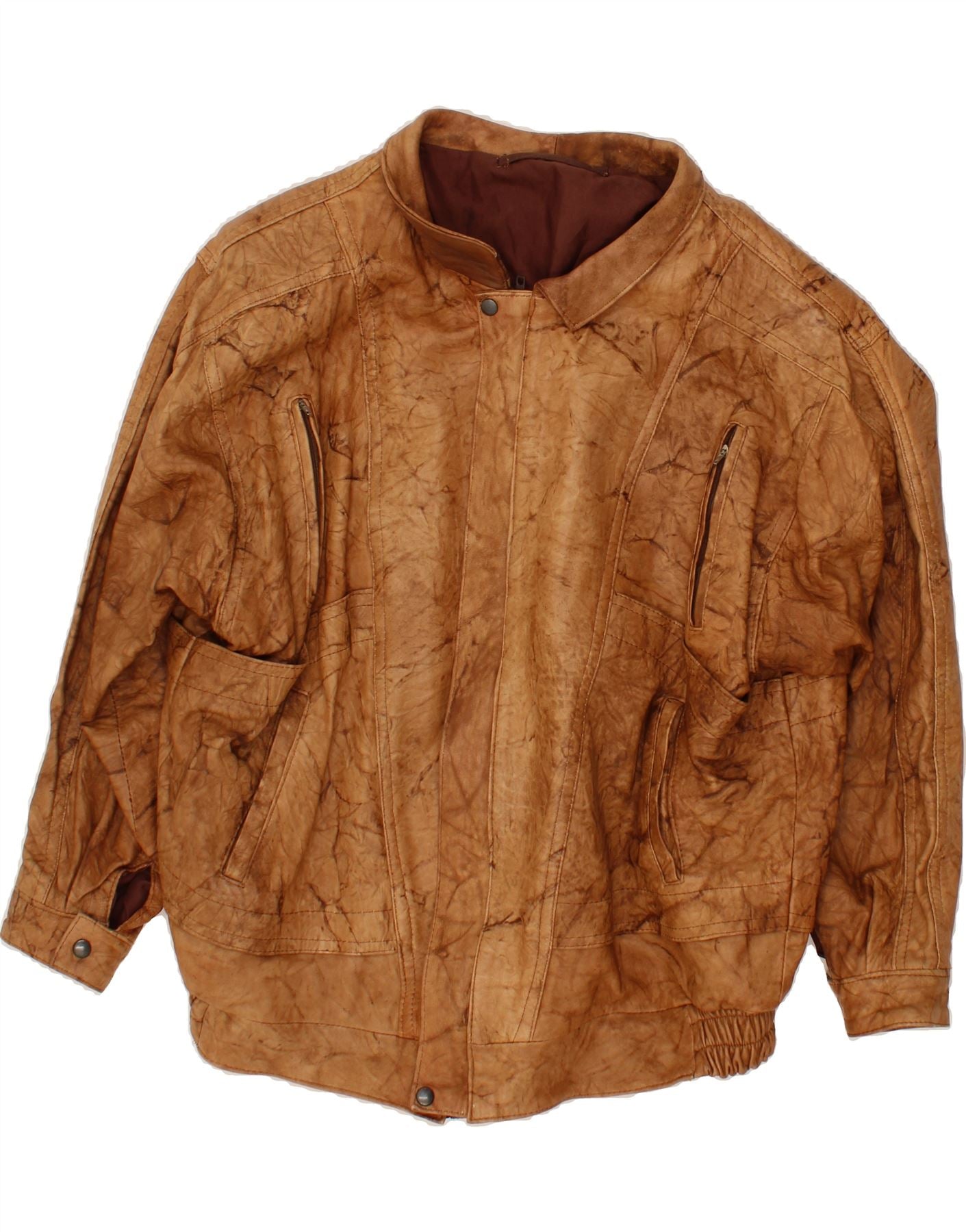 VINTAGE Mens Leather Jacket UK 42 XL Brown Vintage Vintage and Second-Hand Vintage from Messina Hembry