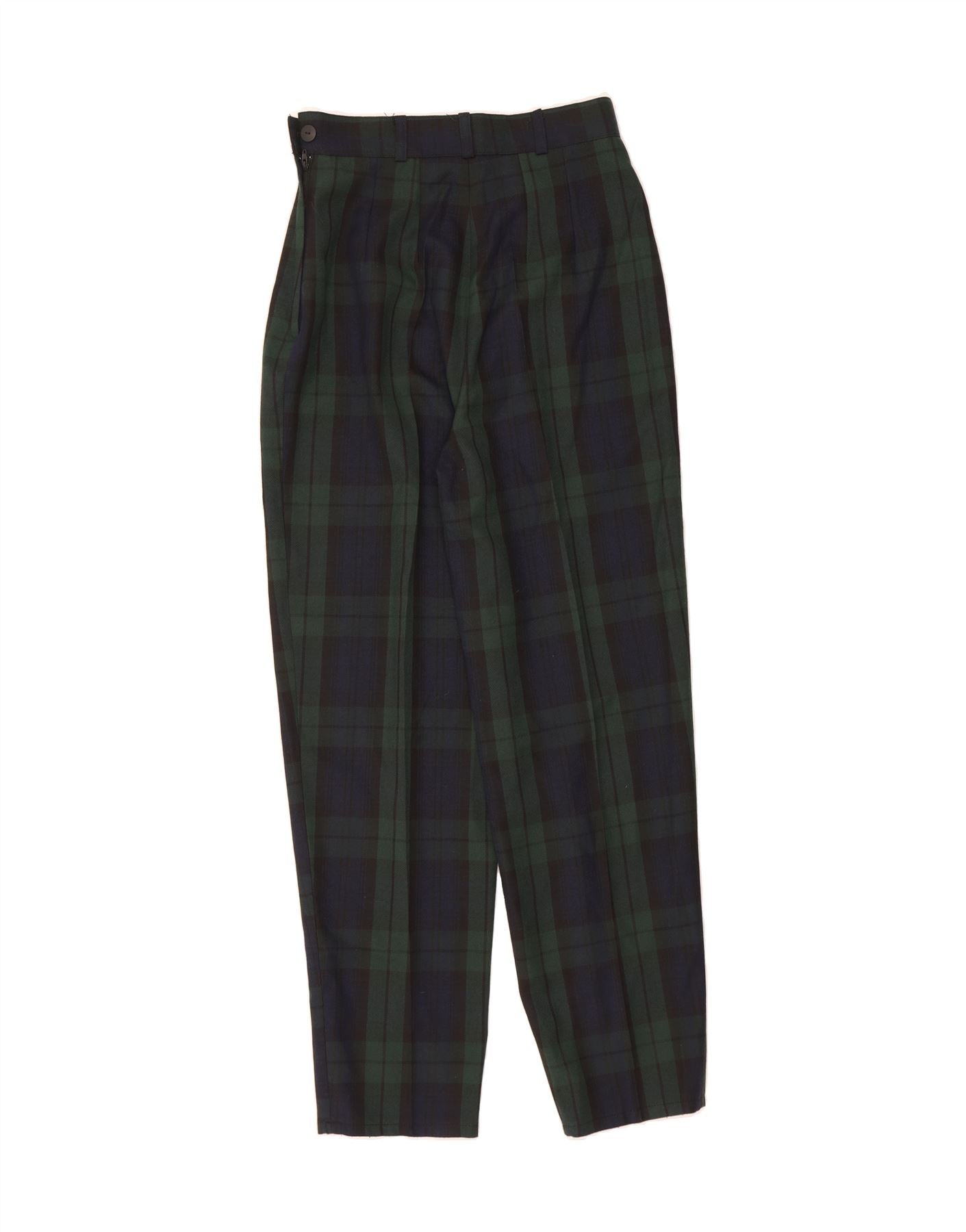 CANDA Womens High Waist Casual Trousers US 12 Large W28 L29 Green Check Vintage Canda and Second-Hand Canda from Messina Hembry
