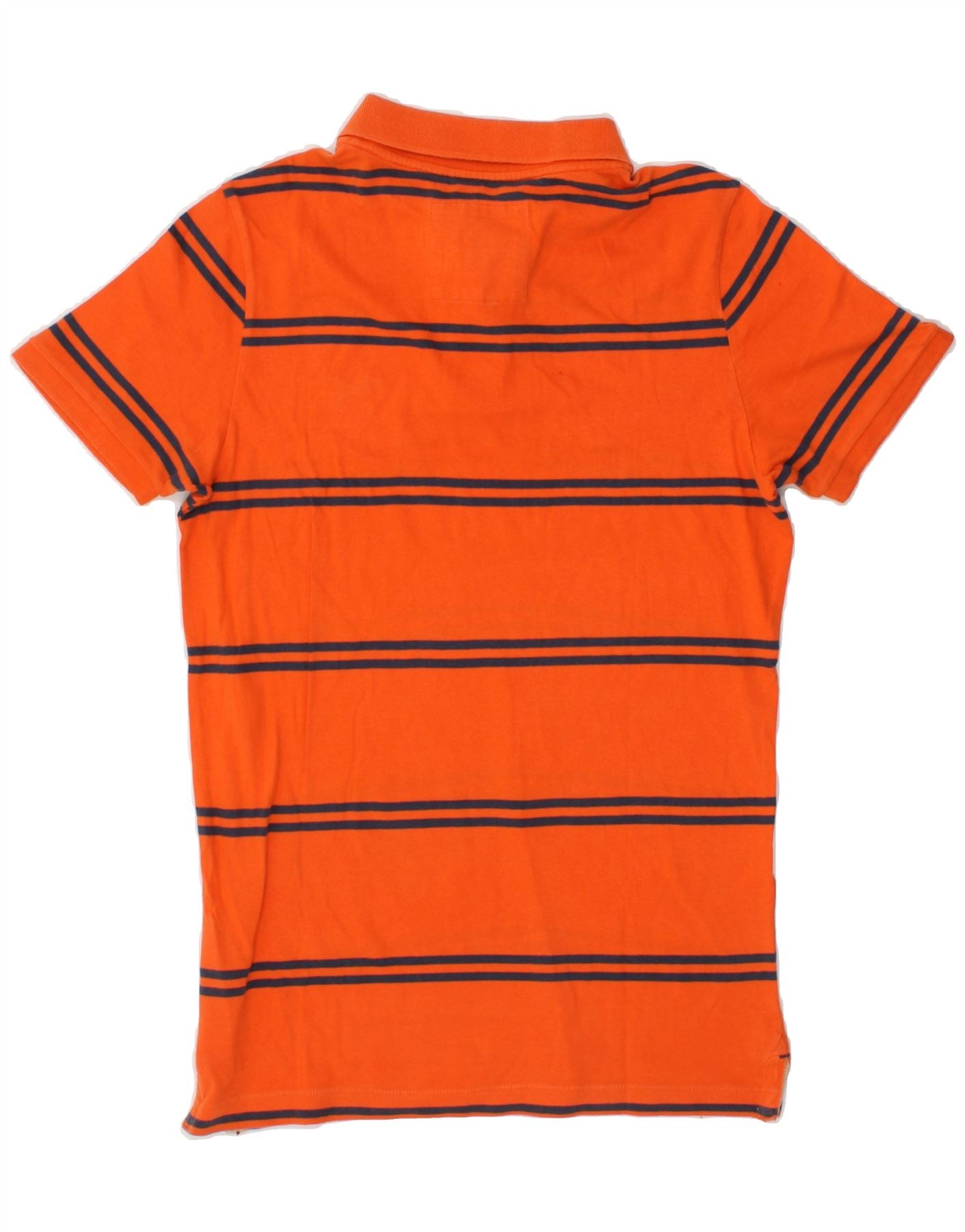 HOLLISTER Mens Polo Shirt Small Orange Striped Cotton Vintage Hollister and Second-Hand Hollister from Messina Hembry