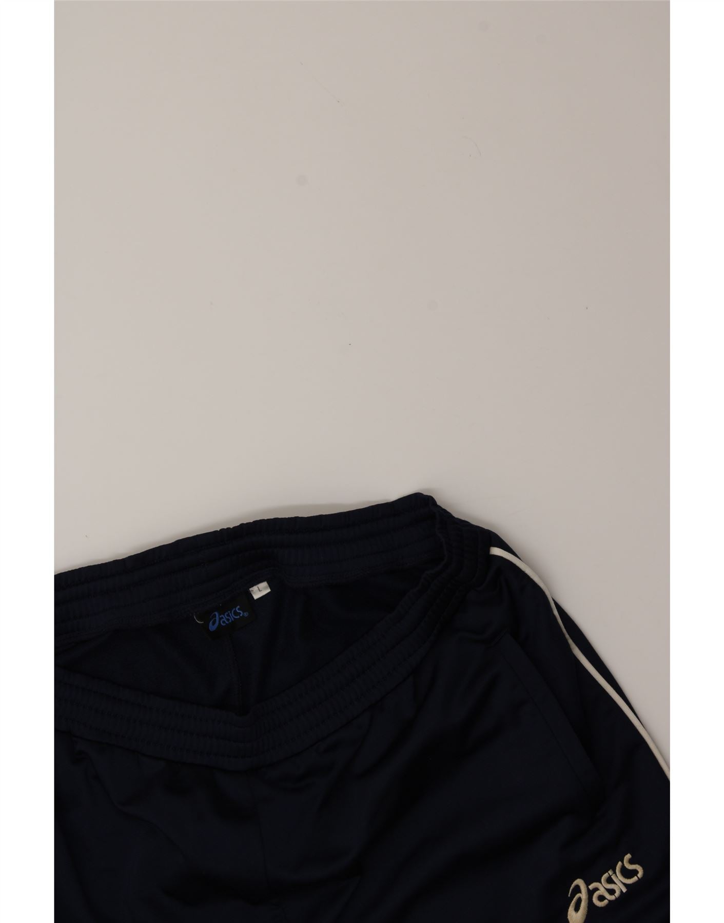 ASICS Mens Tracksuit Trousers Joggers Large Navy Blue Vintage Asics and Second-Hand Asics from Messina Hembry