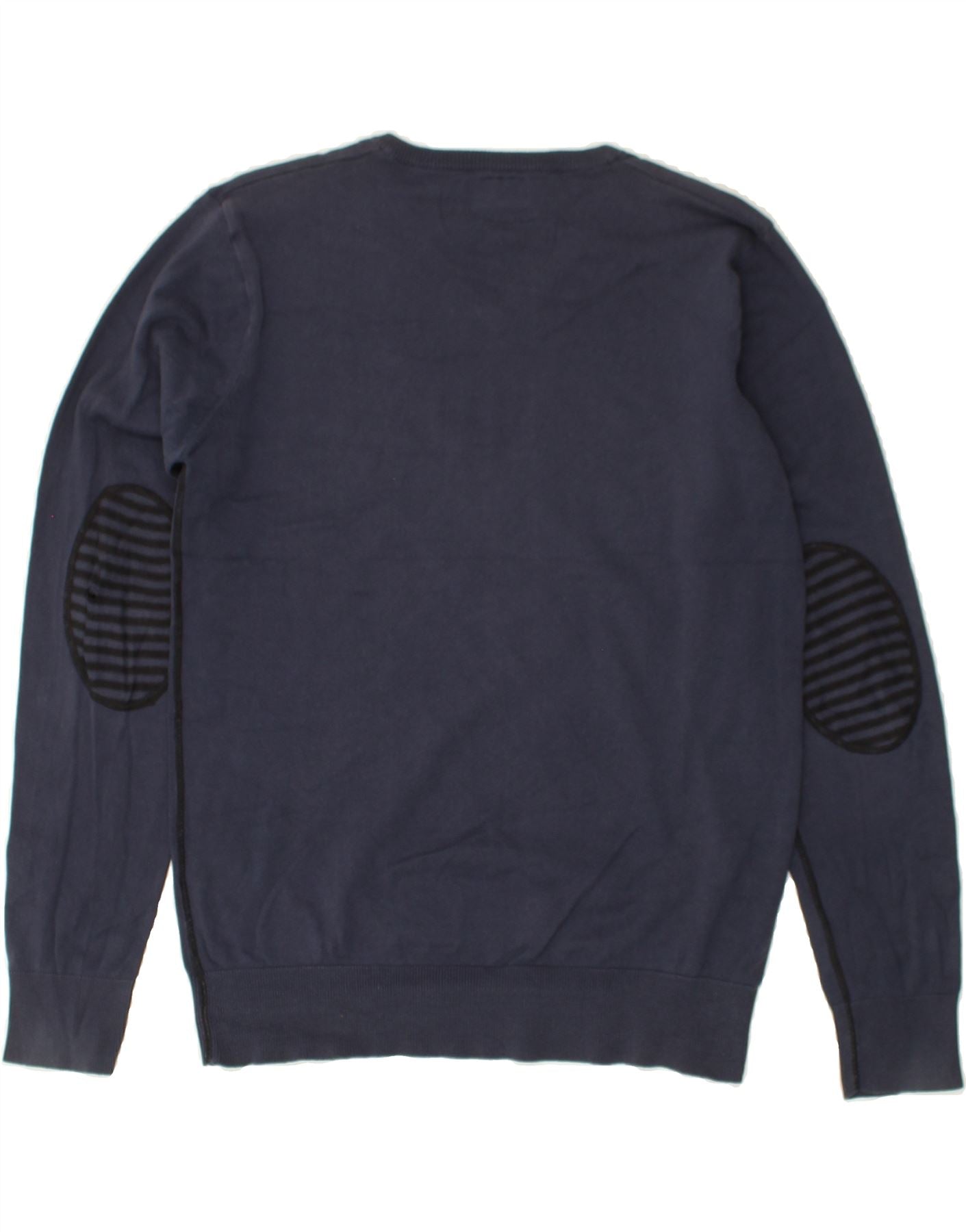 JACK & JONES Mens V-Neck Jumper Sweater Large Navy Blue | Vintage Jack & Jones | Thrift | Second-Hand Jack & Jones | Used Clothing | Messina Hembry