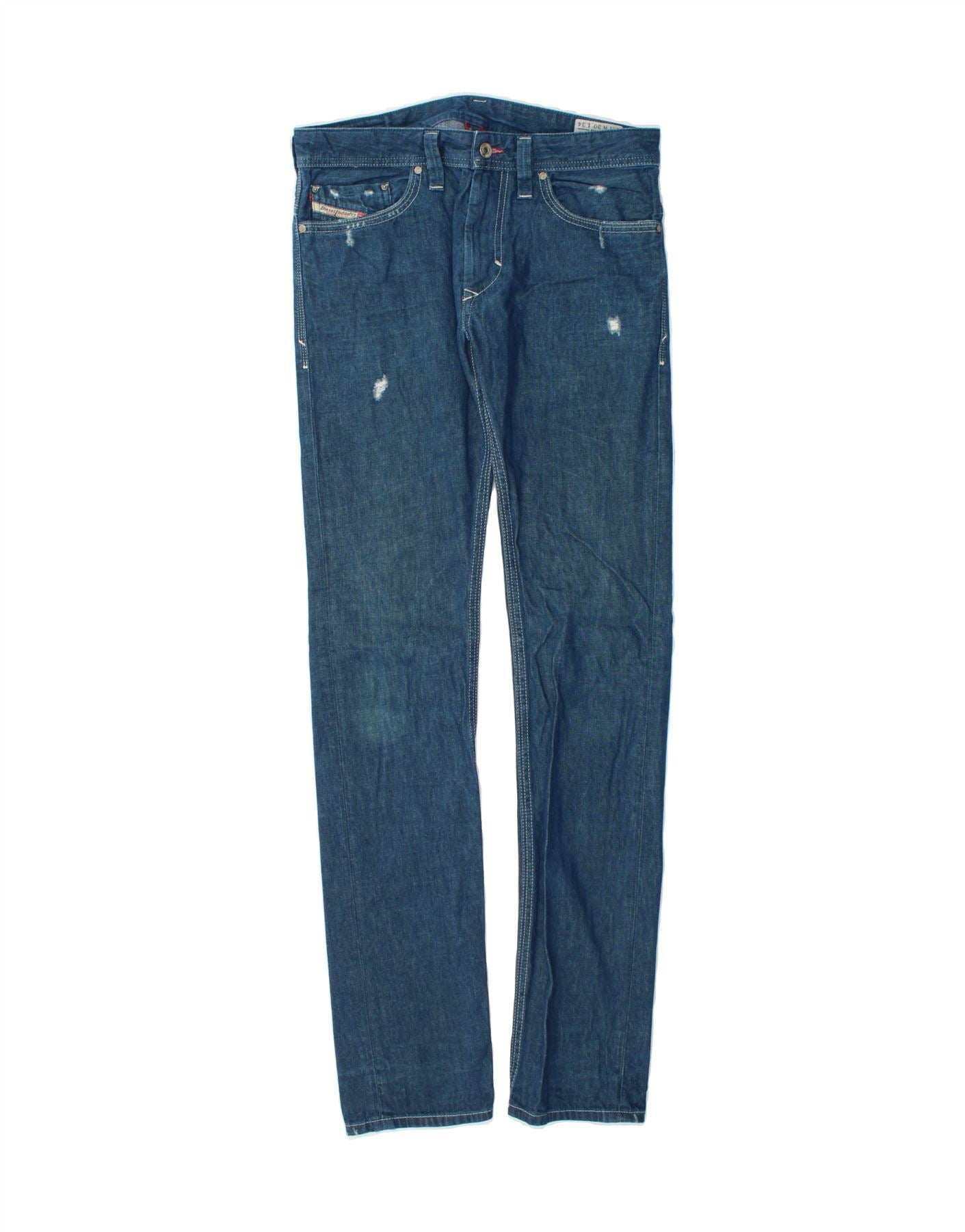 DIESEL Mens Thanaz Distressed Slim Skinny Jeans W30 L34 Blue Cotton Vintage Diesel and Second-Hand Diesel from Messina Hembry